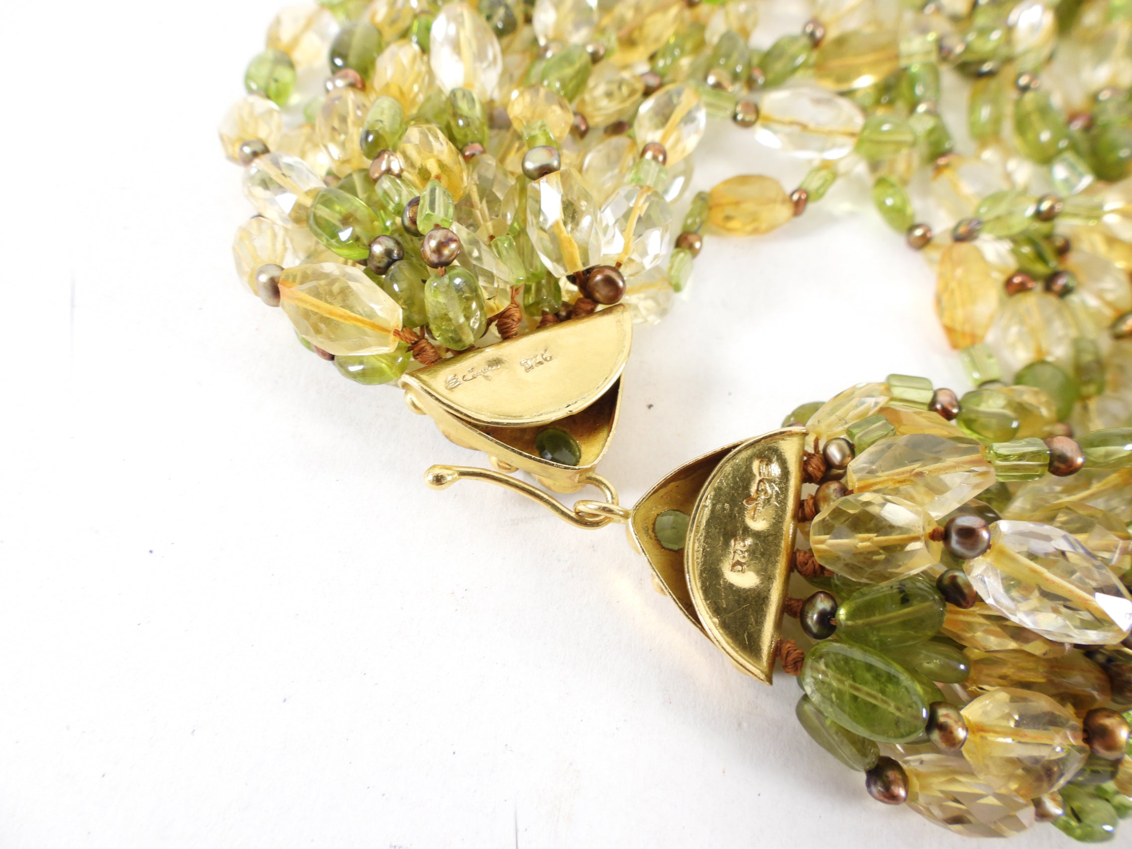 22K Gold Tourmaline and Citrine Jewelry Set - Necklace & Earrings for Women, Elegant Gift for Birthday, Anniversary, Wedding, and Special Occasions