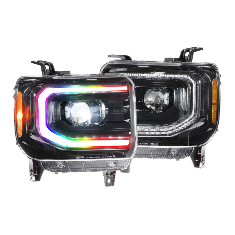 GMC Sierra LED Headlights - Morimoto XB Series - Compatible with 2014-2018 Models - Multi-Color RGB Lighting - Upgrade Your Truck's Style & Visibility - Perfect for Night Driving & Off-Road Adventures