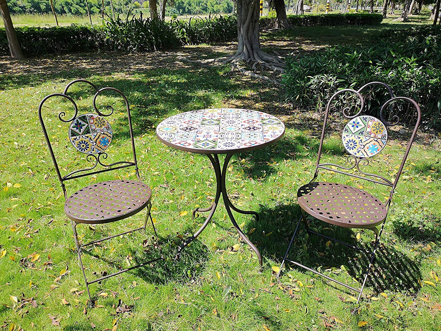 Premium 3-Piece Outdoor Bistro Set - Durable Steel Patio Table & Chairs for Garden, Balcony, Backyard Dining & Relaxation | Perfect for Coffee, Breakfast & Small Gatherings