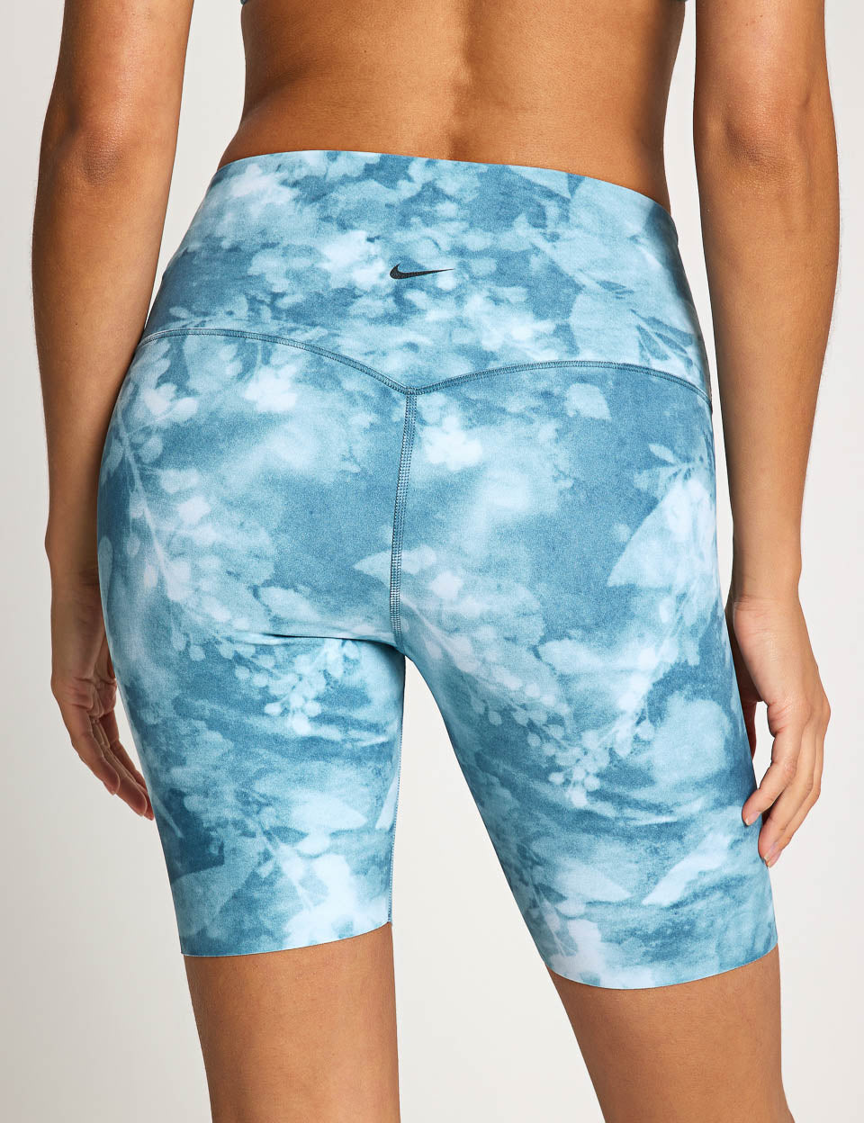 Zenvy 8-Pack Printed Biker Shorts for Women - Smokey Blue | High Waist Yoga Workout Shorts for Running, Gym & Lounge Wear