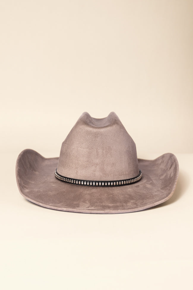 Taupe Rectangle Stud Band Cowboy Hat for Women - Western Fashion Accessory for Rodeo, Country Music Festivals & Outdoor Events