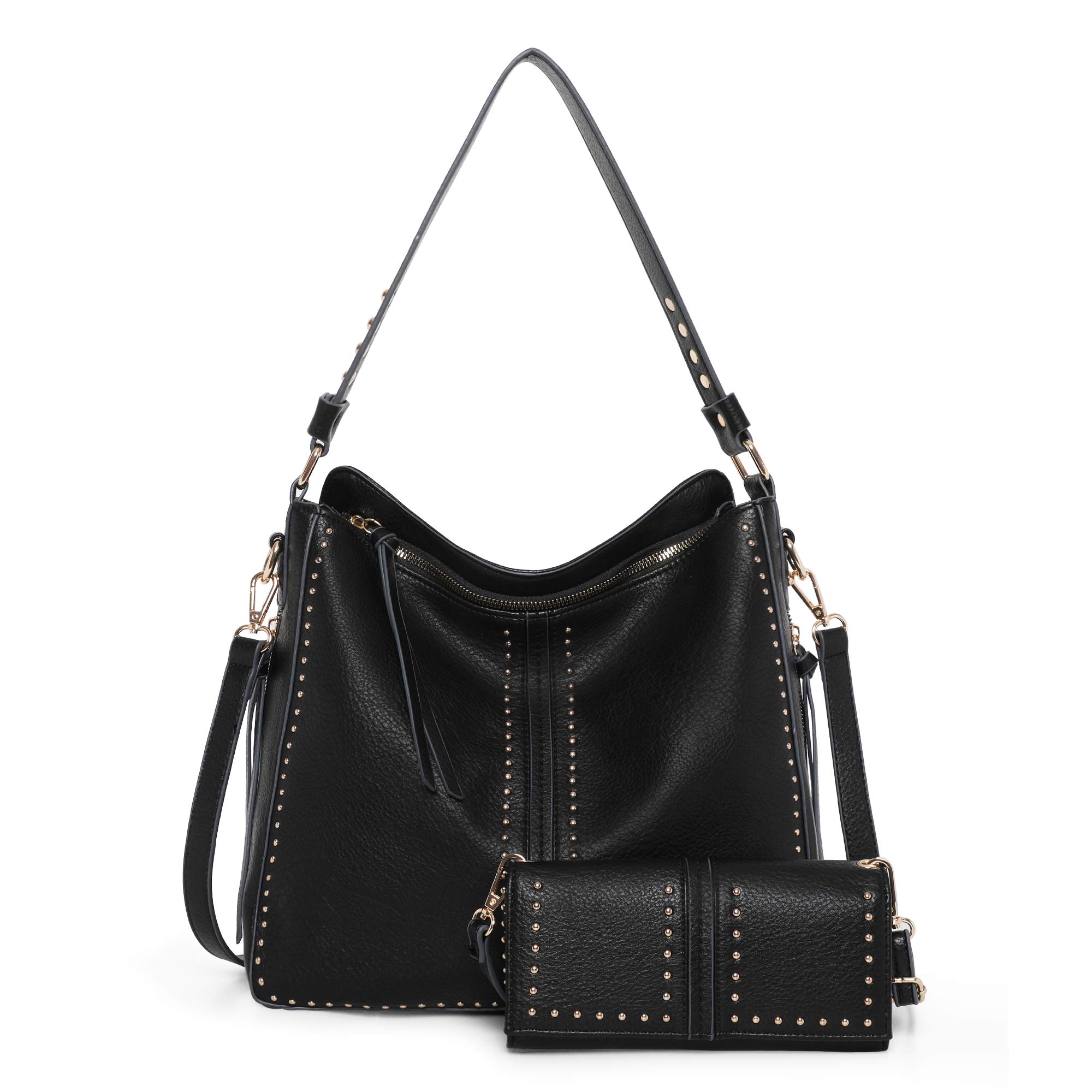 Montana West Women's Hobo Handbag - Large Leather Purse with Studs & Adjustable Crossbody Strap | Fashionable Everyday Tote for Work, Travel & Shopping