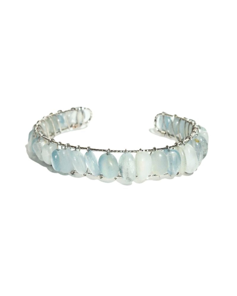 Elegant Aquamarine Bangle Bracelet for Women – Genuine Gemstone Jewelry Gift for Birthday, Anniversary & Special Occasions | Perfect for Weddings, Parties & Everyday Wear