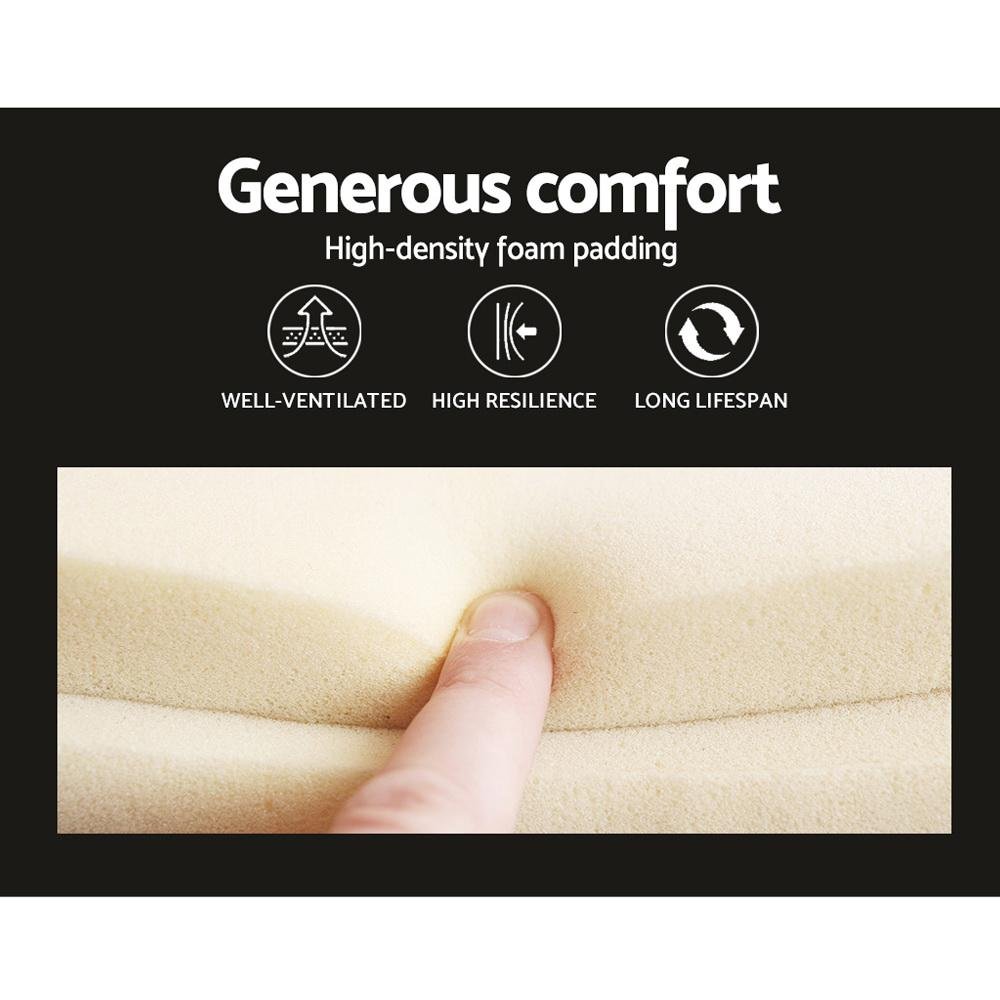 Coogee Bed White & Normay Series Pillow Top Mattress - Medium Firm Support, Double Package Set for Ultimate Comfort | Perfect for Guest Rooms, Dorms & Small Apartments