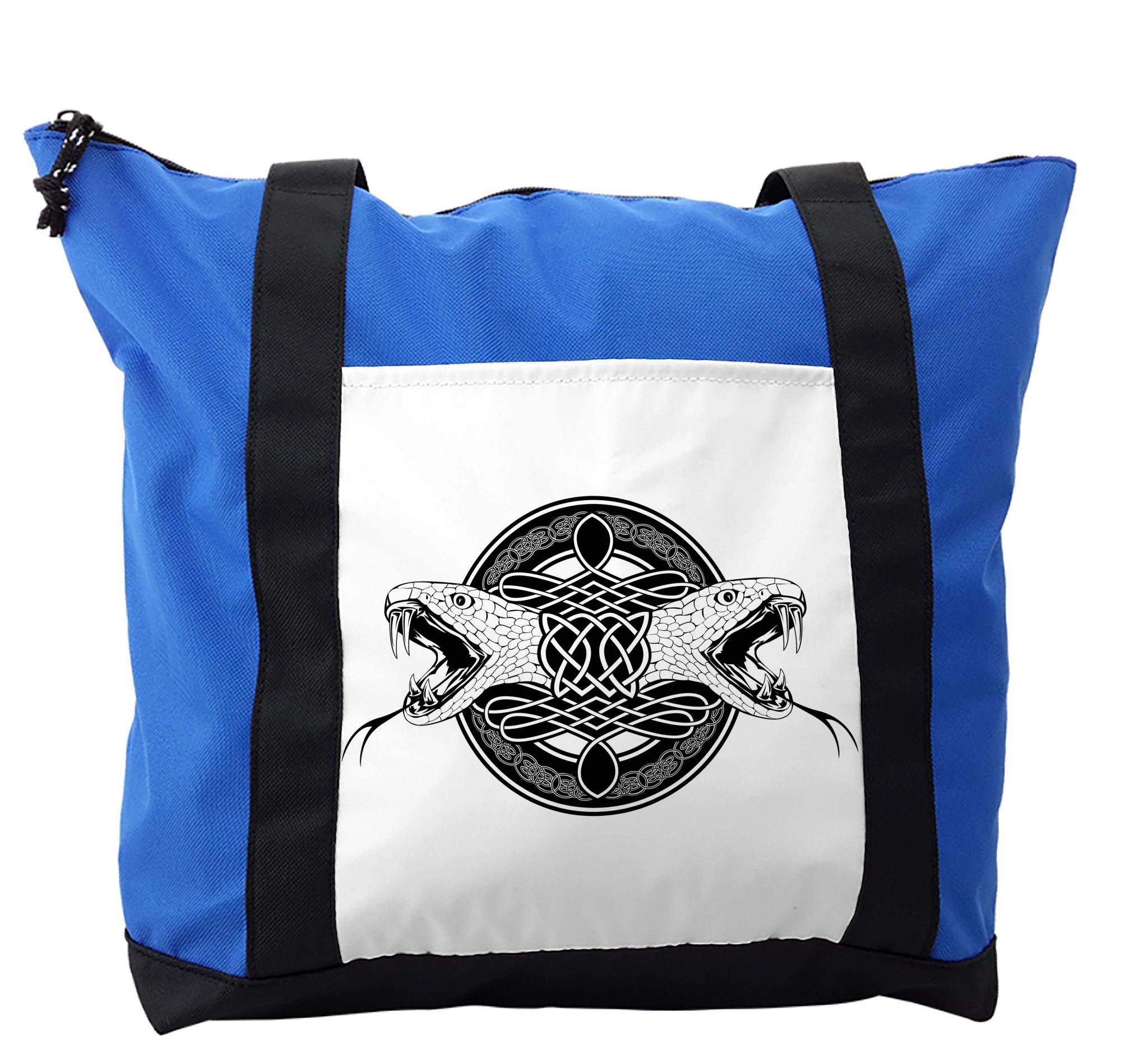 Celtic Shoulder Bag with 2 Snakes Tribal Design - Durable Zippered Crossbody Purse for Women - Perfect for Travel, Festival & Everyday Use