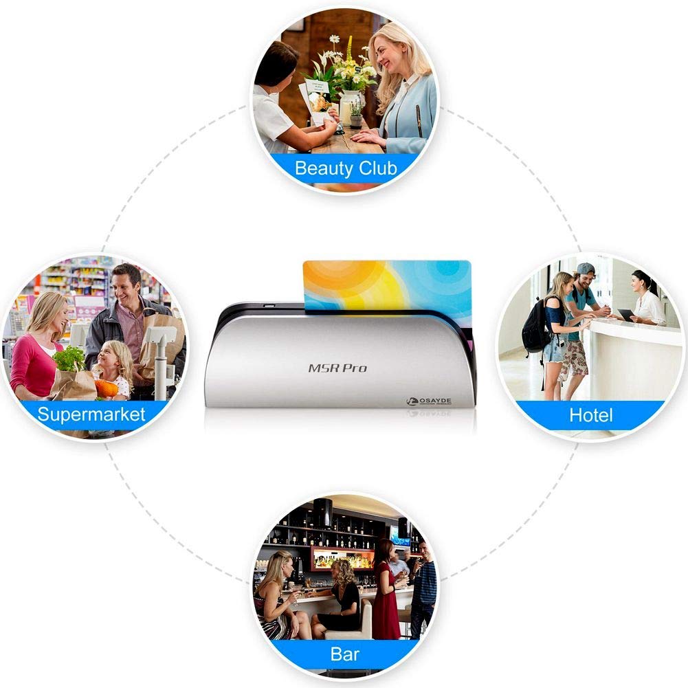 OSAYDE PRO USB Magnetic Credit Card Reader Writer Encoder Kit with 10 Blank Cards - Secure Payment Processing for Small Business & Retail Stores