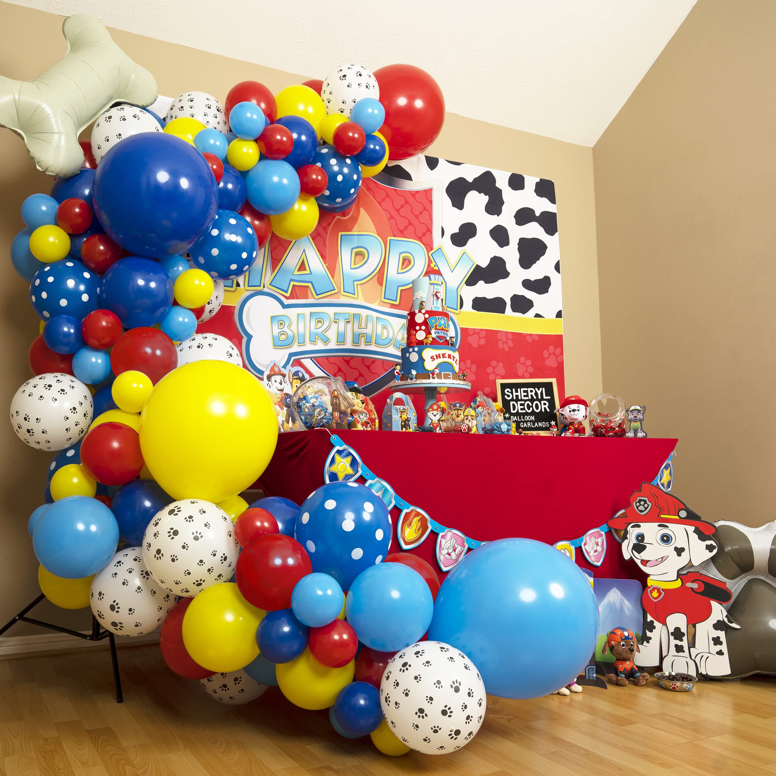 Paw Patrol Balloon Garland Arch Kit - Includes Dog Bone & Paw Print Balloons for Birthday Party Decorations | Perfect for Paw Patrol Themed Parties, Backdrops, and 3rd Birthday Celebrations for Boys & Girls