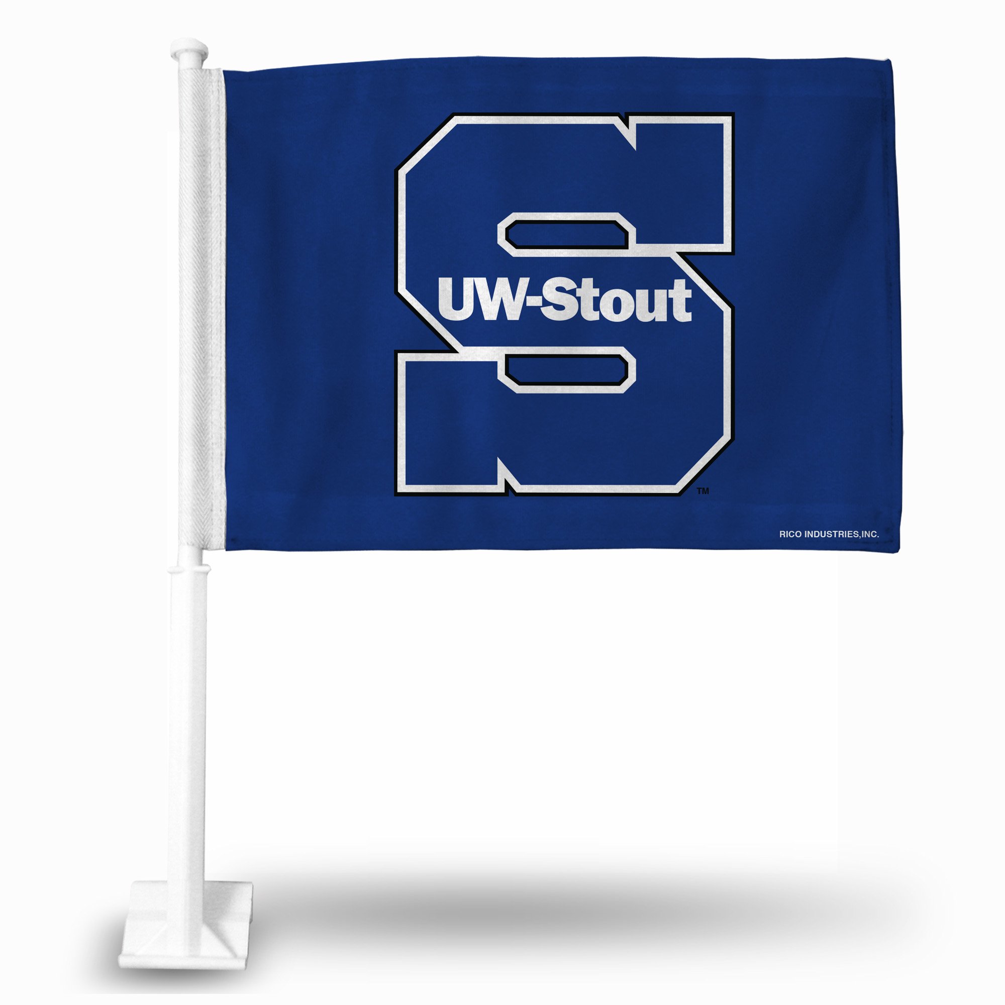 NCAA Wisconsin-Stout Blue Devils Car Flag - 16x19in - for Cars & Trucks