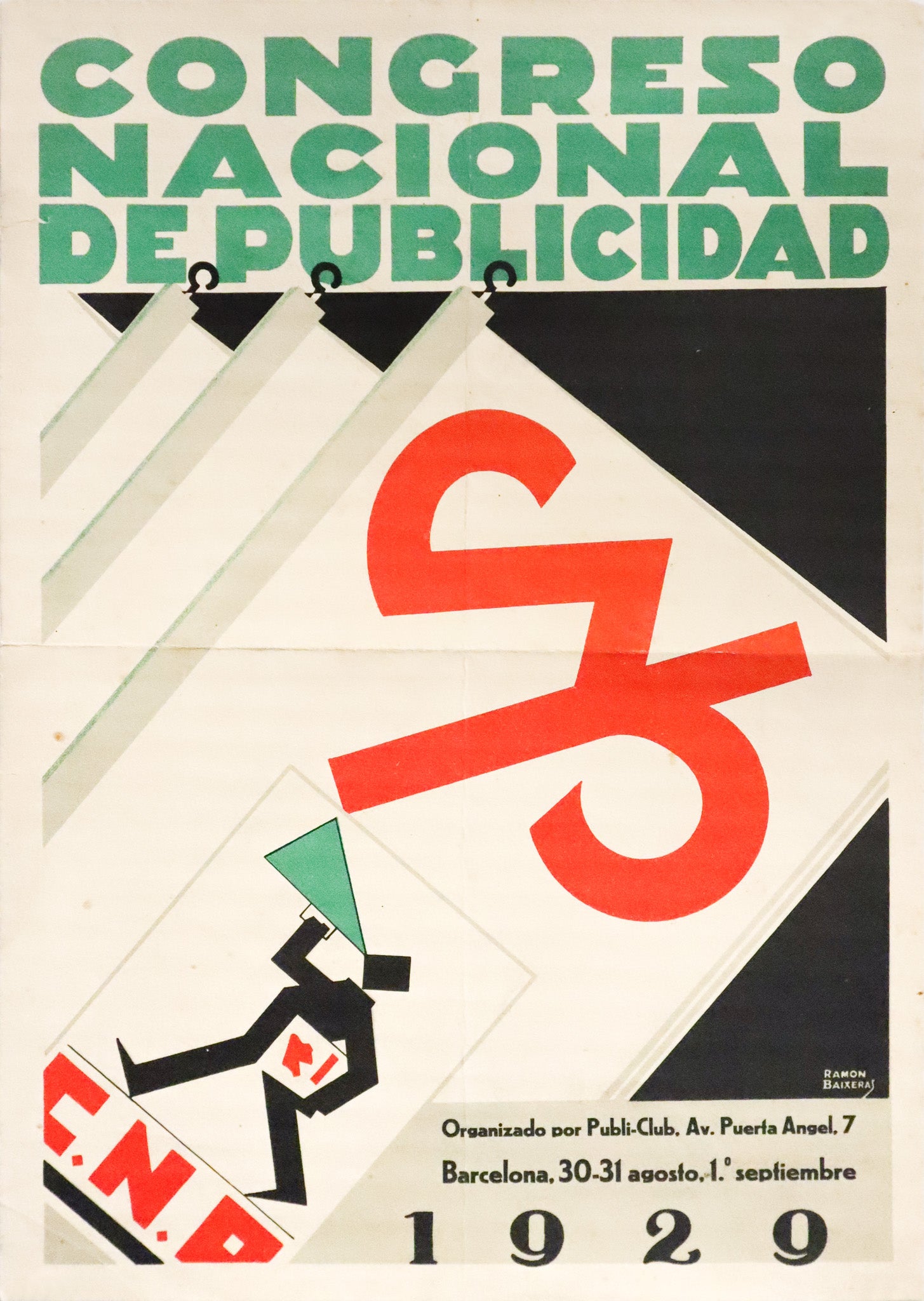Vintage 1929 Spanish Exhibition Poster - Congreso Nacional de Publicidad - Perfect for Home Decor, Office Wall Art & Historical Collectibles