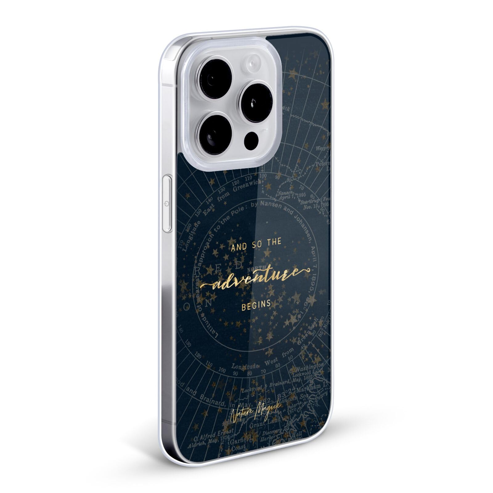 Officially Licensed Nature Magick Star Map iPhone X/Xs Case - 'So The Adventure Begins' Quote Soft Gel Cover | Protective Phone Case for Outdoor Adventures & Stargazing