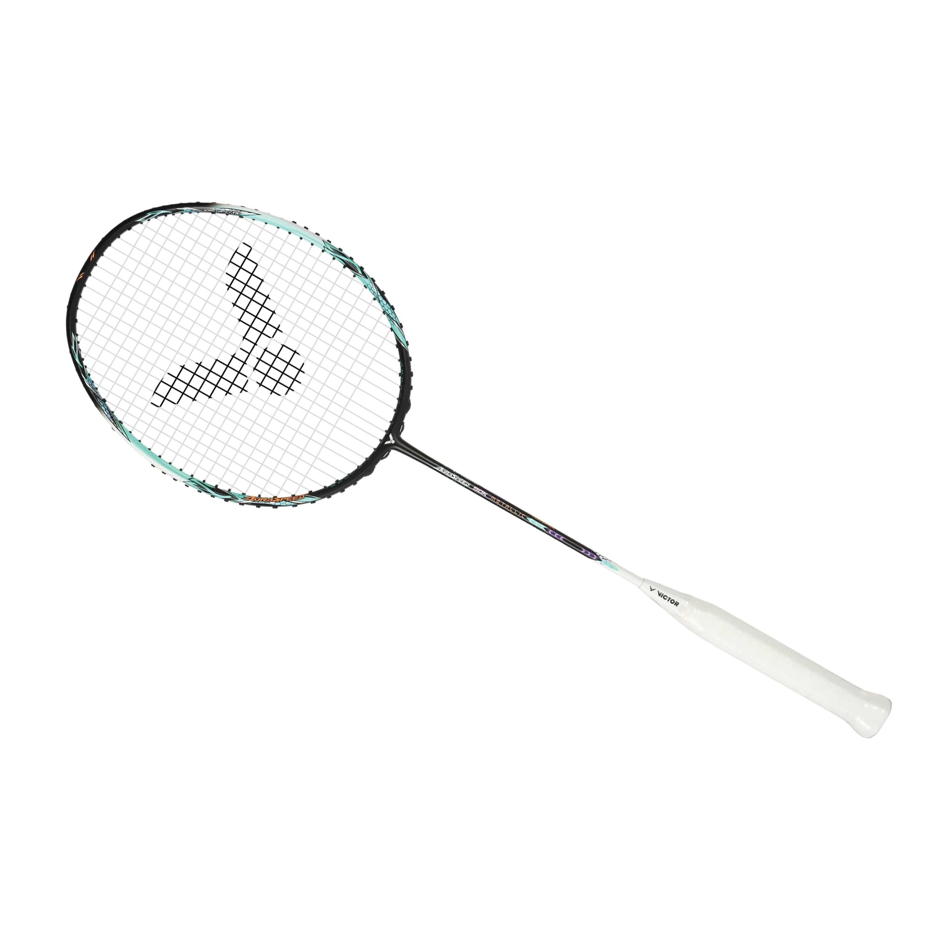 Victor Auraspeed 90K Metallic Badminton Racket (Unstrung) - Professional Carbon Fiber Shuttlecock Racquet for Advanced Players - Perfect for Tournaments & Training Sessions
