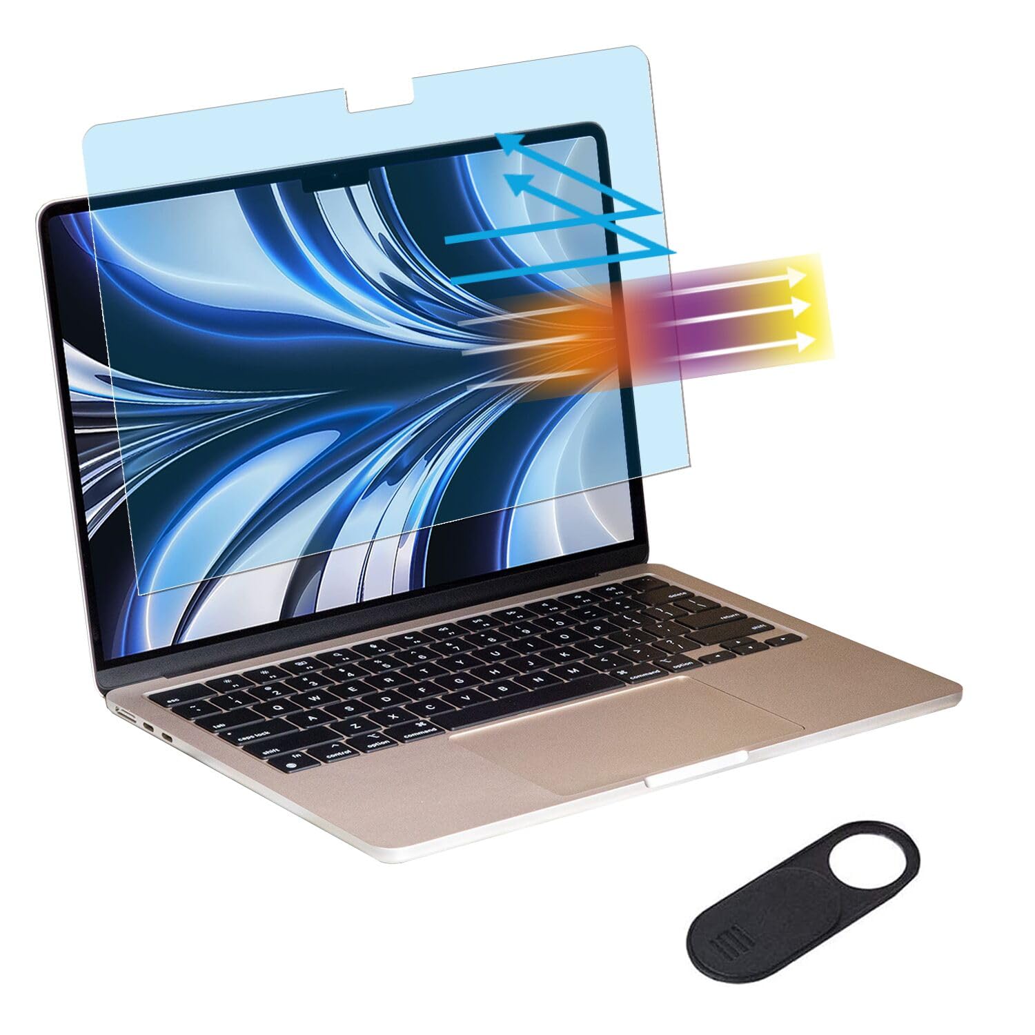 MUBUY-GOL 13.6 Inch MacBook Air Screen Protector (2022-2025 Models) - Anti Blue Light, Anti Glare, Eye Protection for M2/M3/M4 Chip (A2681/A3113/A3240) - Perfect for Office Work, Gaming & Nighttime Use