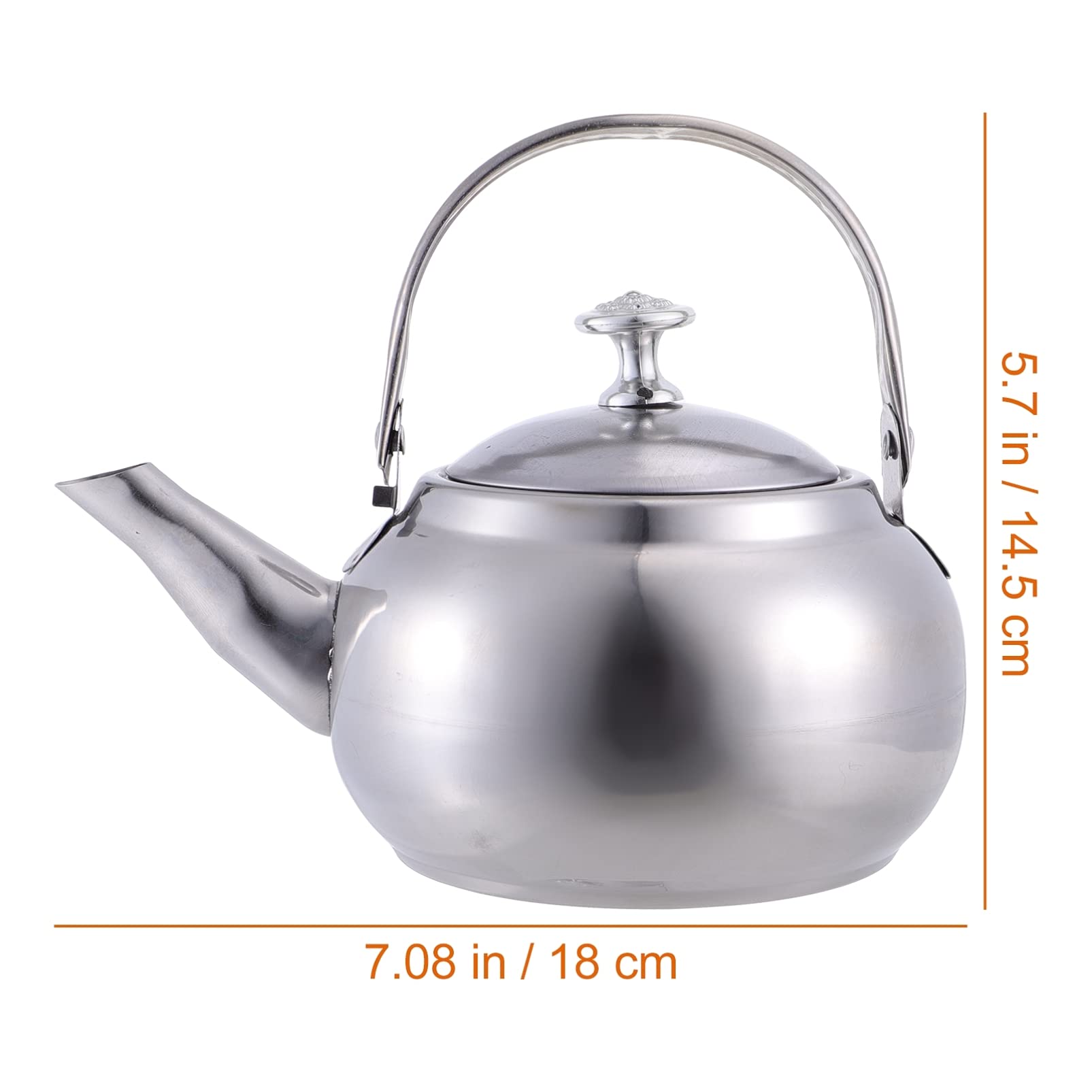 Hemoton Stainless Steel Whistling Tea Kettle - 1.5L Stovetop Teapot with Removable Strainer, Portable Camping & Travel Kettle, Silver - Perfect for Home, Office, Outdoor Picnics & Tea Parties
