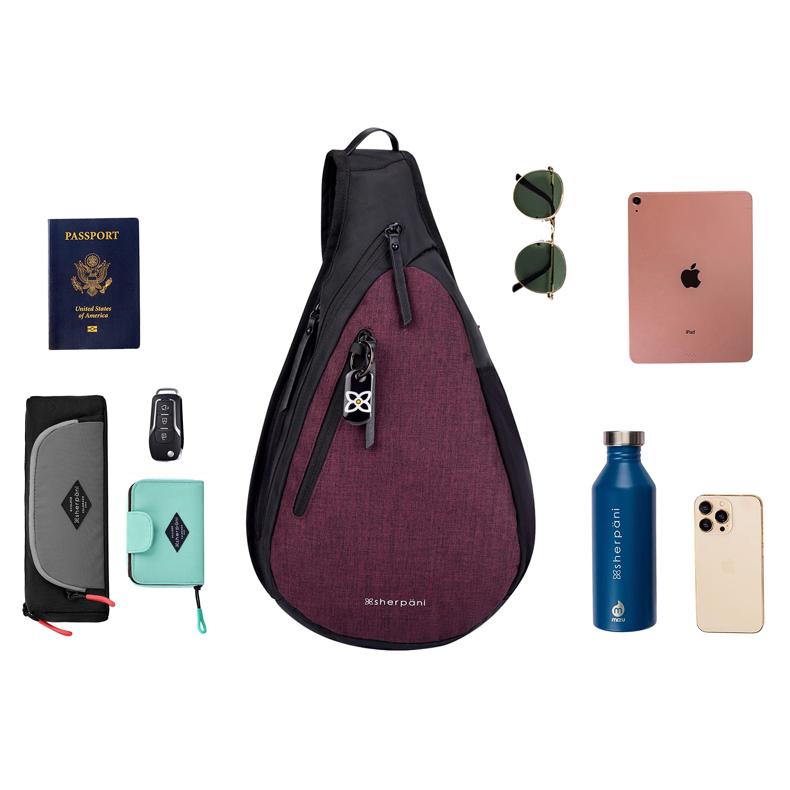 Sherpani Esprit Anti-Theft Sling Backpack for Women - Secure Crossbody Bag with RFID Protection, Lightweight Travel Purse Fits 10 Inch Tablet - Perfect for Commuting, Shopping & Outdoor Adventures