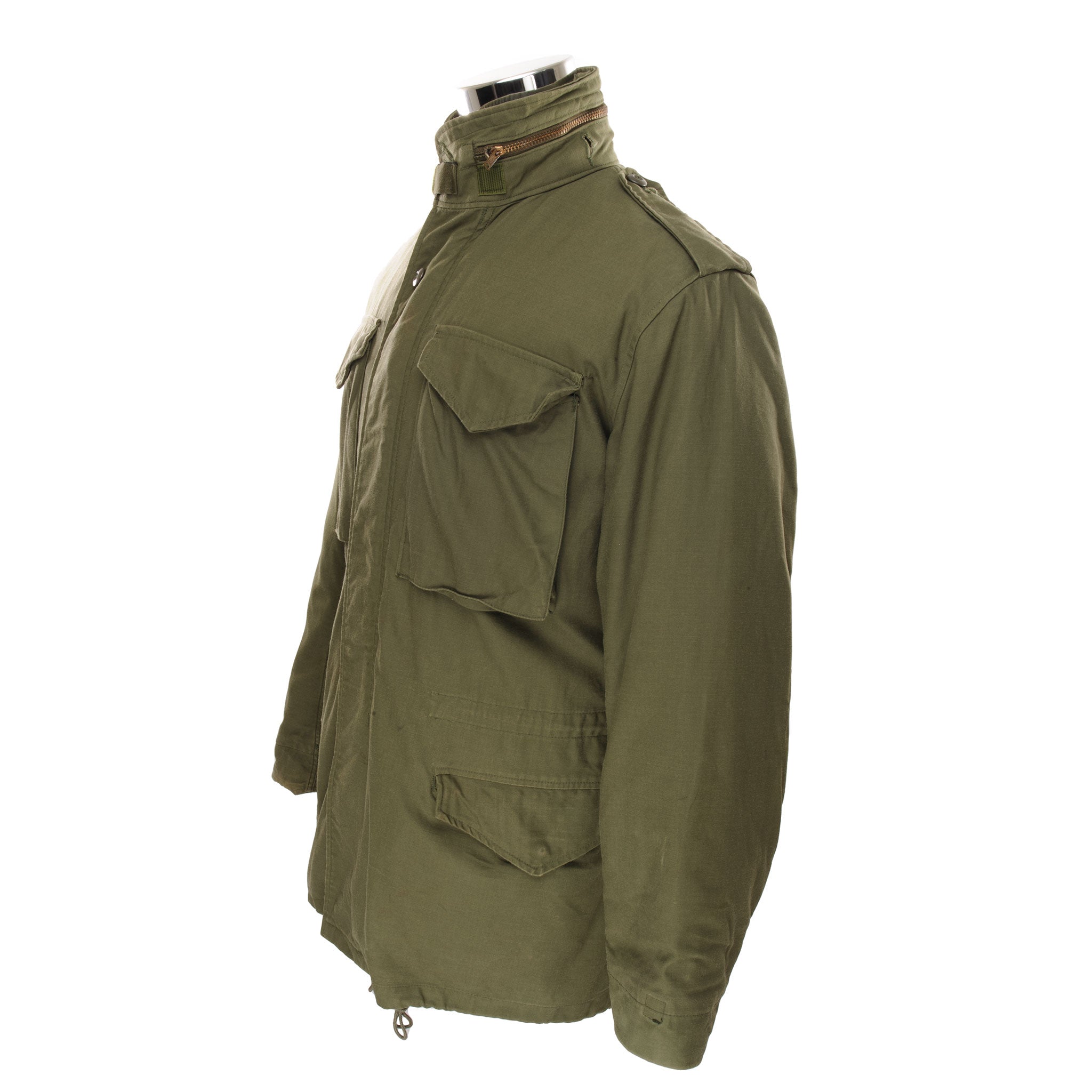 Vintage US Army M-1965 M65 Field Jacket 1976 - Small Long Size - Military Green Tactical Outerwear for Outdoor Camping & Hiking