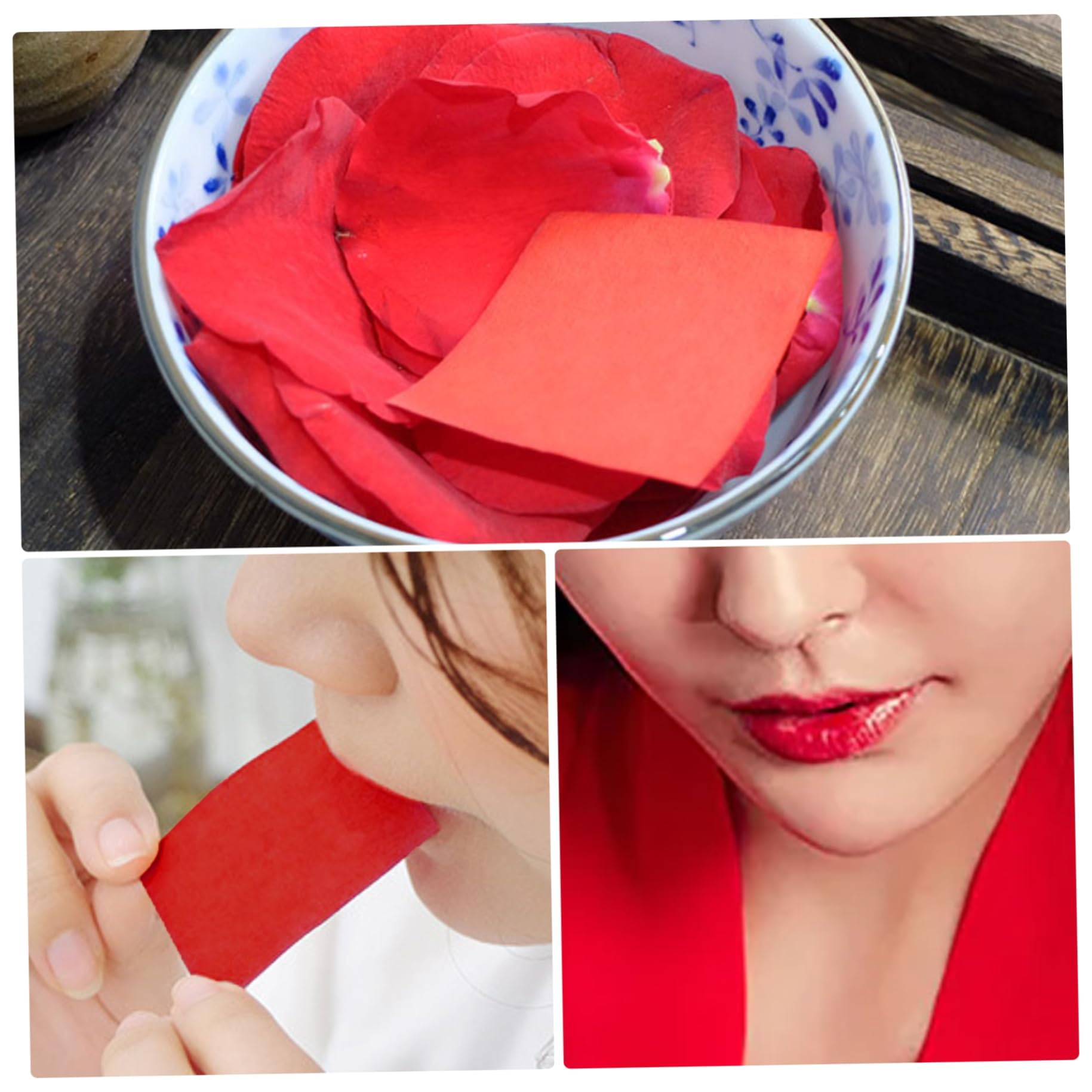 24PCS Chinese Ancient Lipstick Paper - Disposable Matte Lipstick, Long Lasting & Non-Smudge, Natural Aloe Vera Infused for Hydration | Perfect for Cosplay, Halloween, Theatrical Makeup & Traditional Chinese Style Looks