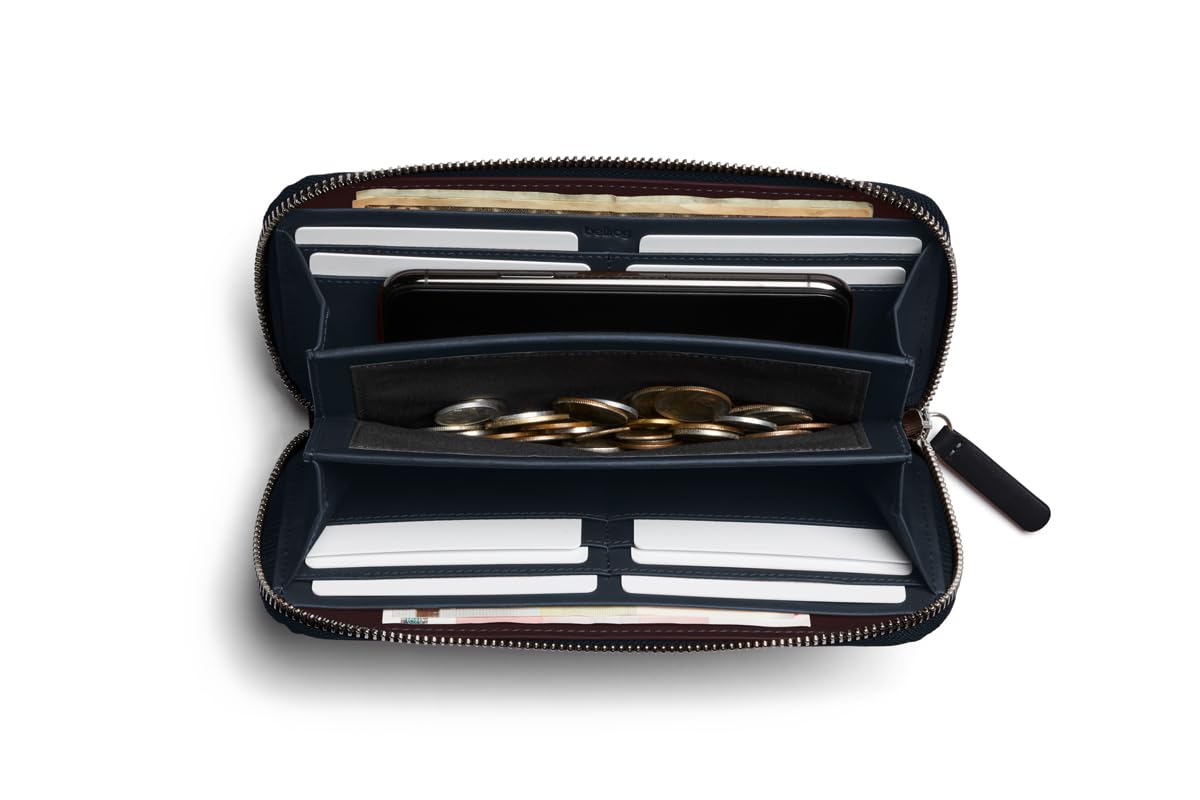 Bellroy Folio Premium Leather Wallet with Zipper Closure - Slim RFID Blocking Bifold Wallet for Men & Women - Perfect for Travel, Business & Everyday Carry