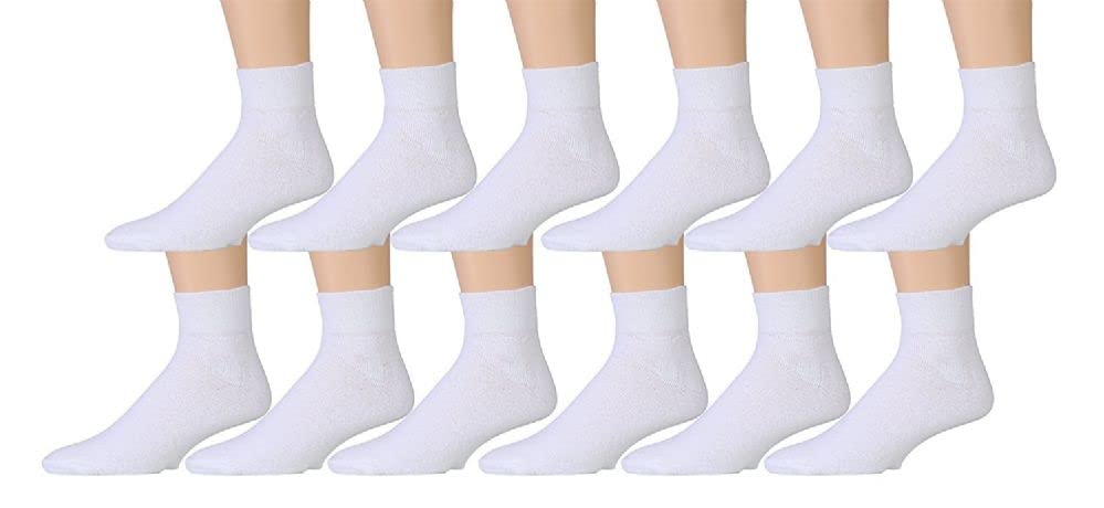 12 Pairs Men's Ankle Socks Bulk Pack - Breathable Cotton Crew Socks for Casual Wear, Gym & Sports - Wholesale Sock Deals for Men (Black/White/Gray) - Perfect for Daily Use, Workout & Travel