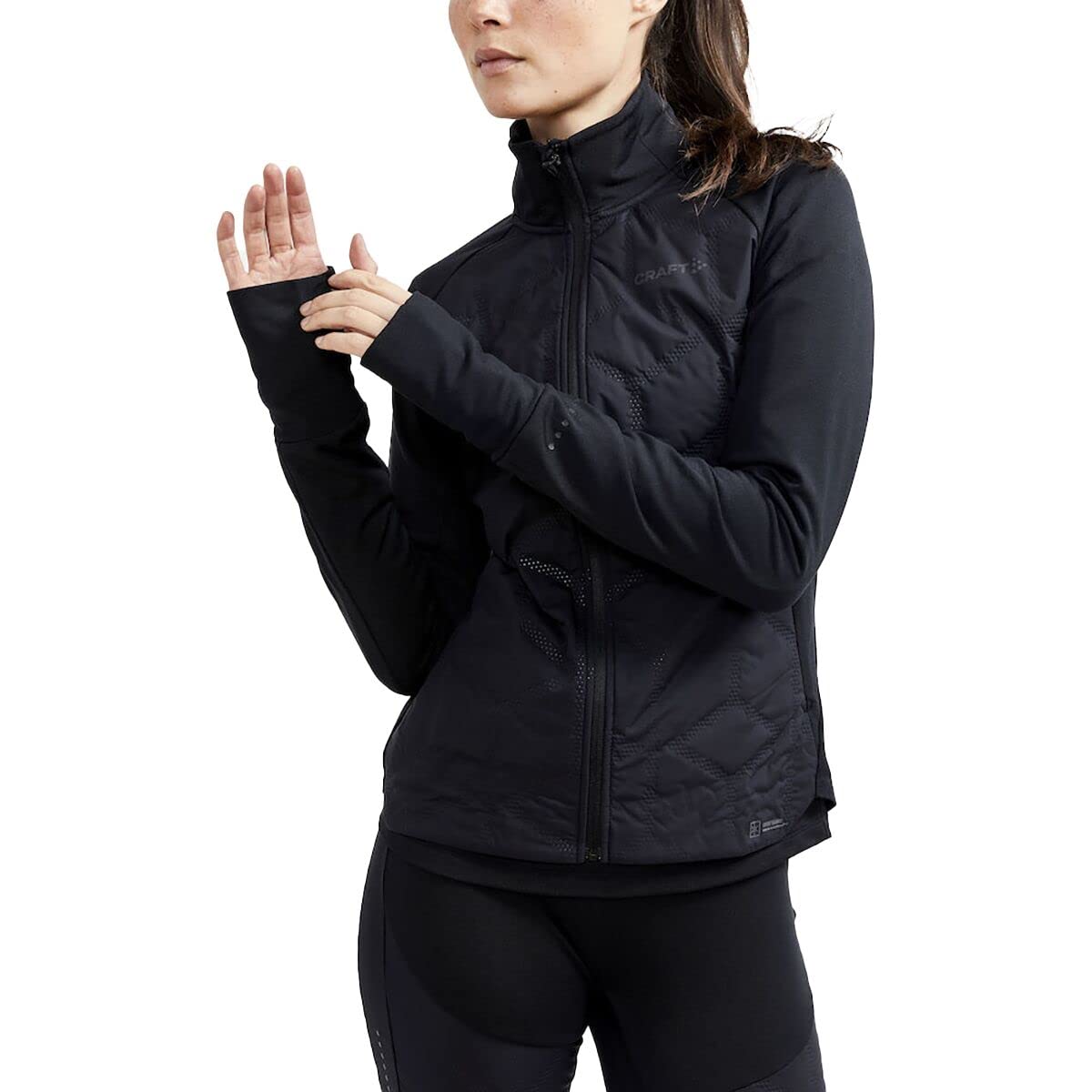 Craft Sportswear Women's ADV Subz Jacket 2 - Windproof Full Zip Running Jacket with Thumb Holes for Outdoor Jogging & Cold Weather Training