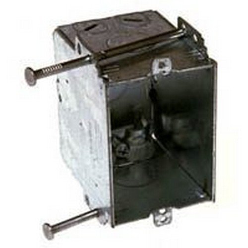 Hubbell Raco 8355 1-Gang Metal Switch Box with Nails - Heavy Duty Electrical Box for Home Wiring, Commercial Use & DIY Electrical Projects