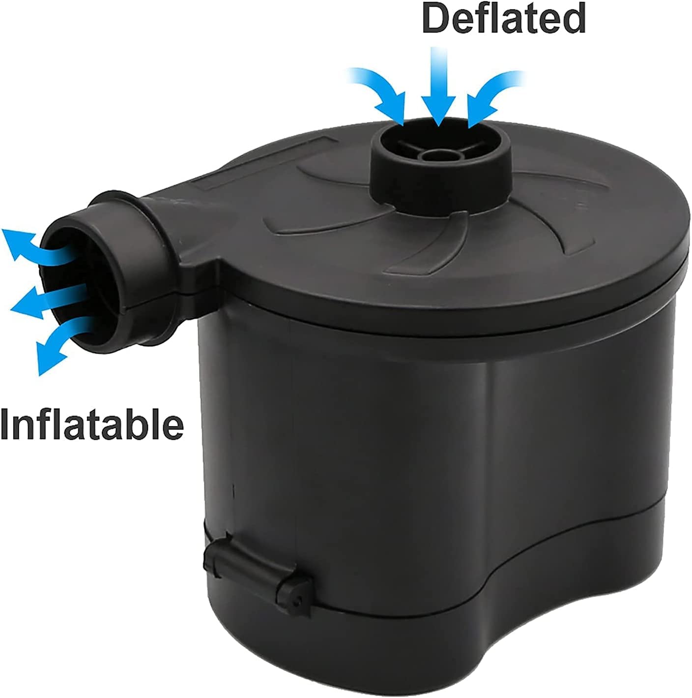 OBEST Portable Electric Air Pump - Battery Powered Inflator & Deflator for Air Mattress, Pool Floats, Rafts, Boats & Toys - Includes 3 Nozzles - Perfect for Camping, Beach Trips & Outdoor Adventures