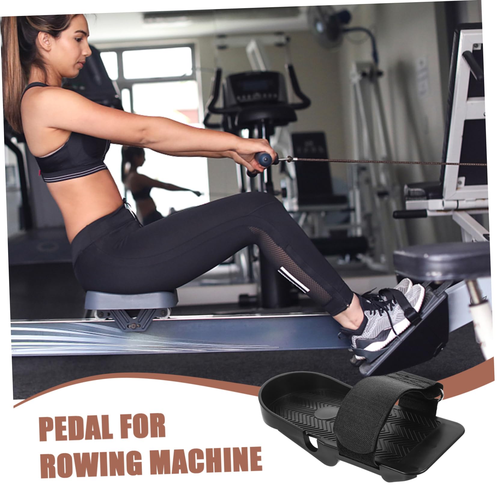 Adjustable Rowing Machine Foot Pedals - 1 Pair Non-Slip Foot Plates for Indoor Rowing Exercise Equipment | Perfect for Home Gym, CrossFit & Cardio Workouts
