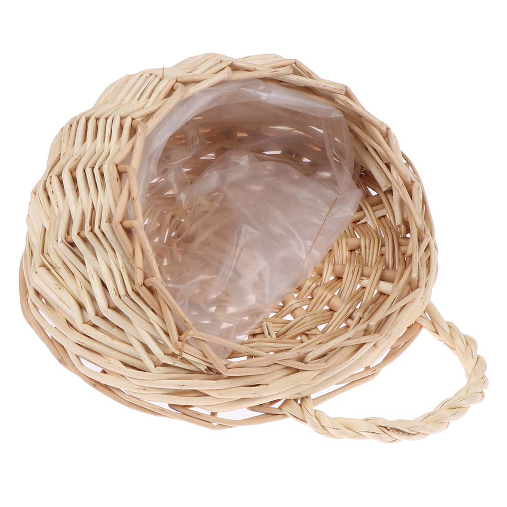 TBoxBo Hanging Wicker Flower Planter Basket - Rustic Farmhouse Wall Decor for Indoor/Outdoor Plants, Vine Pots & Storage | Perfect for Home Garden Decor, Patio Hanging Baskets & Boho Chic Room Decor | Green Rattan Woven Planter