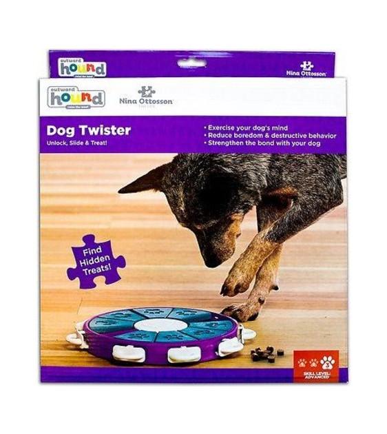 Outward Hound Nina Ottosson Dog Twister - Interactive Puzzle Toy for Dogs - Mental Stimulation & Treat Dispenser - Perfect for Boredom Relief & Training - Indoor & Outdoor Use