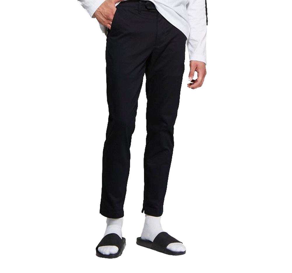 Men's Skinny Chino Pants - Slim Fit Stretch Dress Pants for Work & Casual | Black Comfortable Office & Travel Trousers