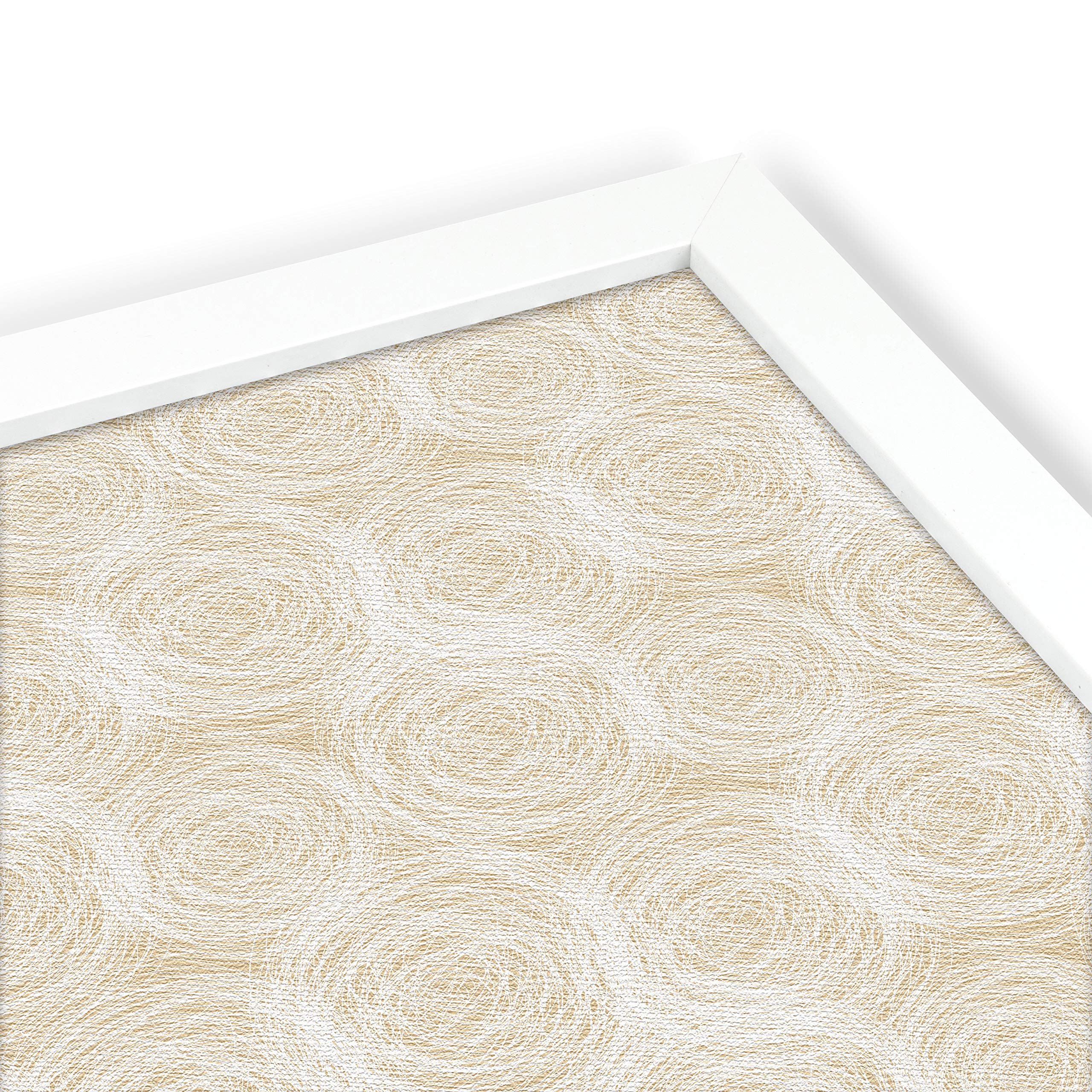 PinPix ArtToFrames 14x18 Inch Custom Cork Bulletin Board with Fabric-Style Canvas Finish - White Satin Frame for Office, Home, or Classroom Decor (PinPix-1925) - Perfect for Displaying Photos, Notes, and Artwork