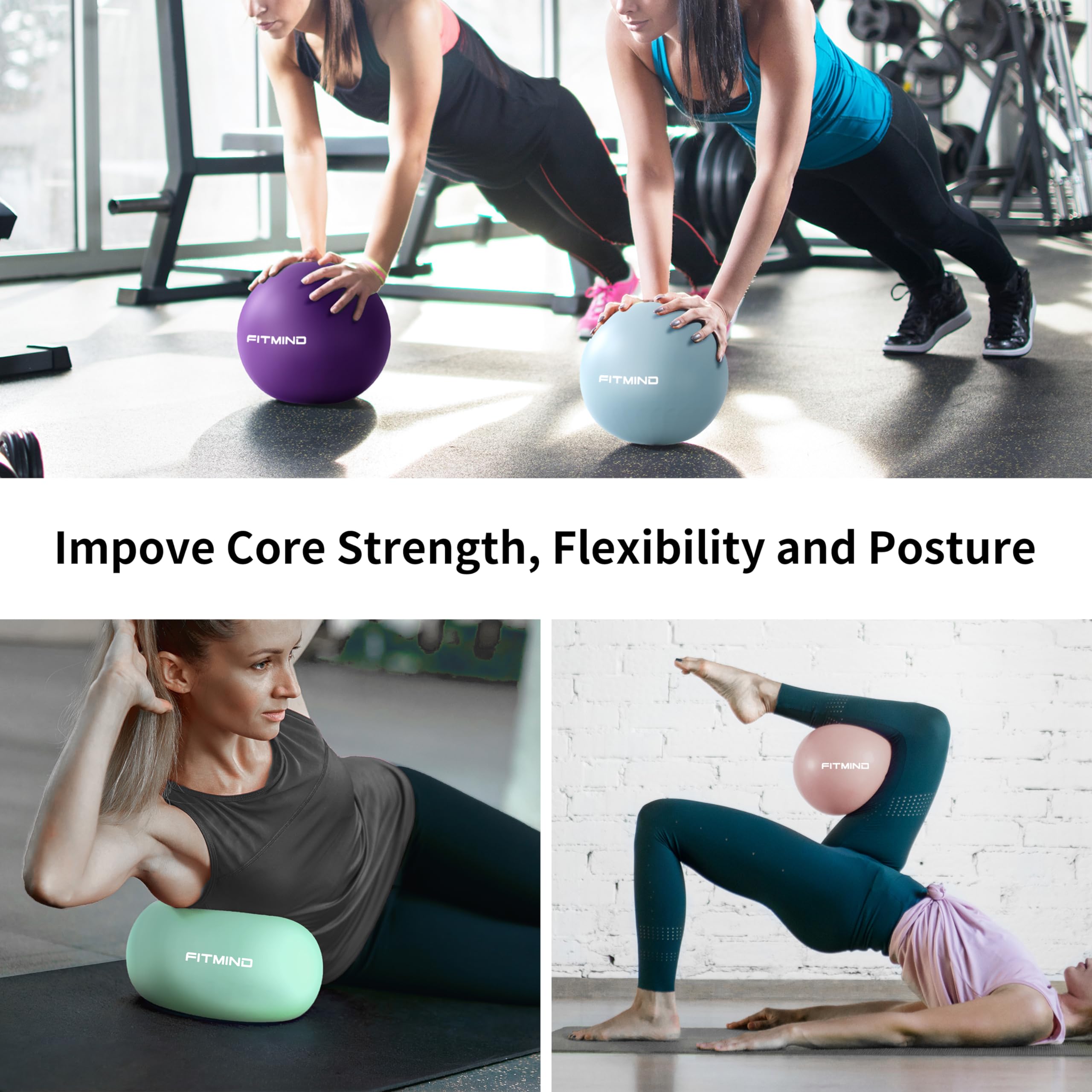 10 Inch Pilates Ball for Yoga, Stability & Core Workouts - Exercise Ball for Fitness, Ab Training & Physical Therapy - Perfect for Home Gym, Office & Rehabilitation Exercises