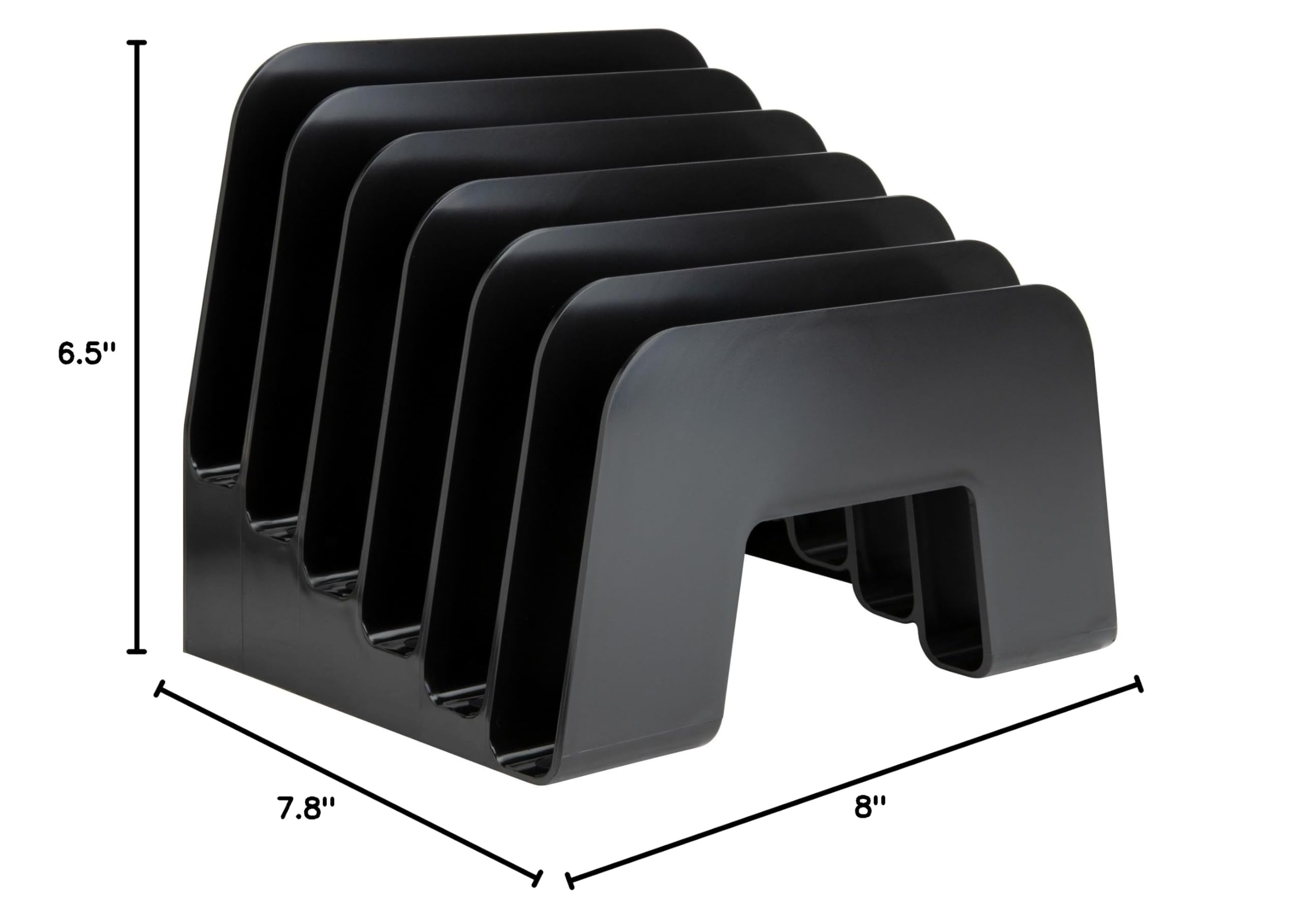 Business Source 6-Slot Inclined Desk Step Sorter - Office Paper Organizer for Mail, Files & Documents - Perfect for Home Office, Workstation & Classroom Organization
