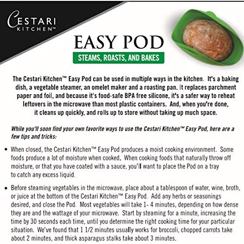 Cestari Microwave Vegetable Steamer - BPA Free Omelet Maker, Fish Poacher & Bread Baker | Jade Green Easy Pod for Healthy Cooking | Perfect for Quick Meals, Meal Prep & Microwave Baking