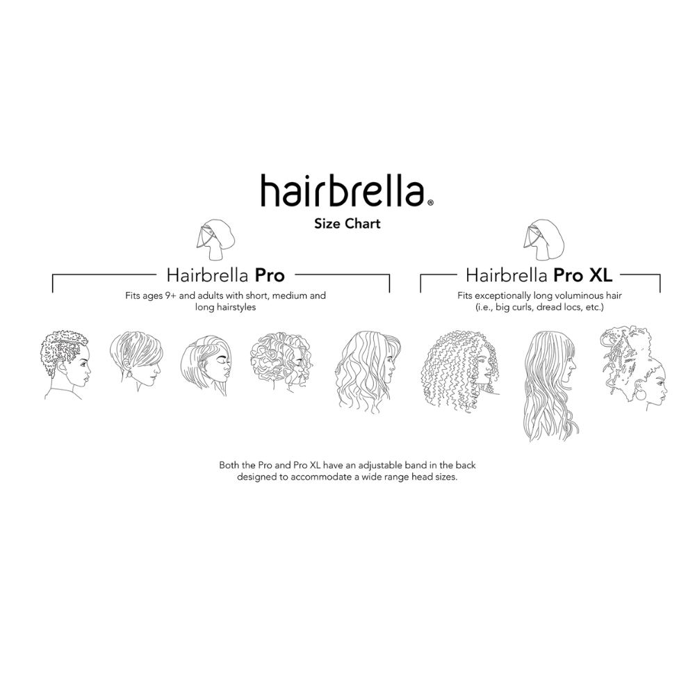Hairbrella Pro Rain Hat with Face Shield - Waterproof Hair Protection for Women - Bundle of 2 (Ideal for Commuting, Running Errands & Outdoor Activities)