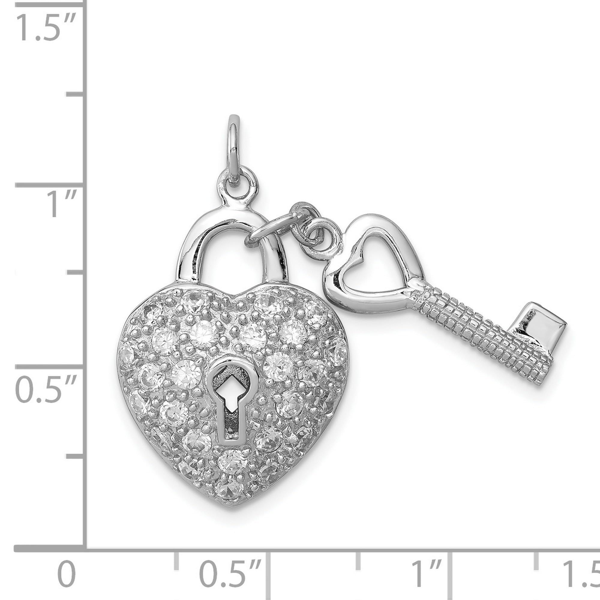 925 Sterling Silver CZ Heart Lock & Key Pendant Necklace - Romantic Gift for Her, Valentine's Day, Anniversary & Couple Jewelry - Perfect for Everyday Wear & Special Occasions