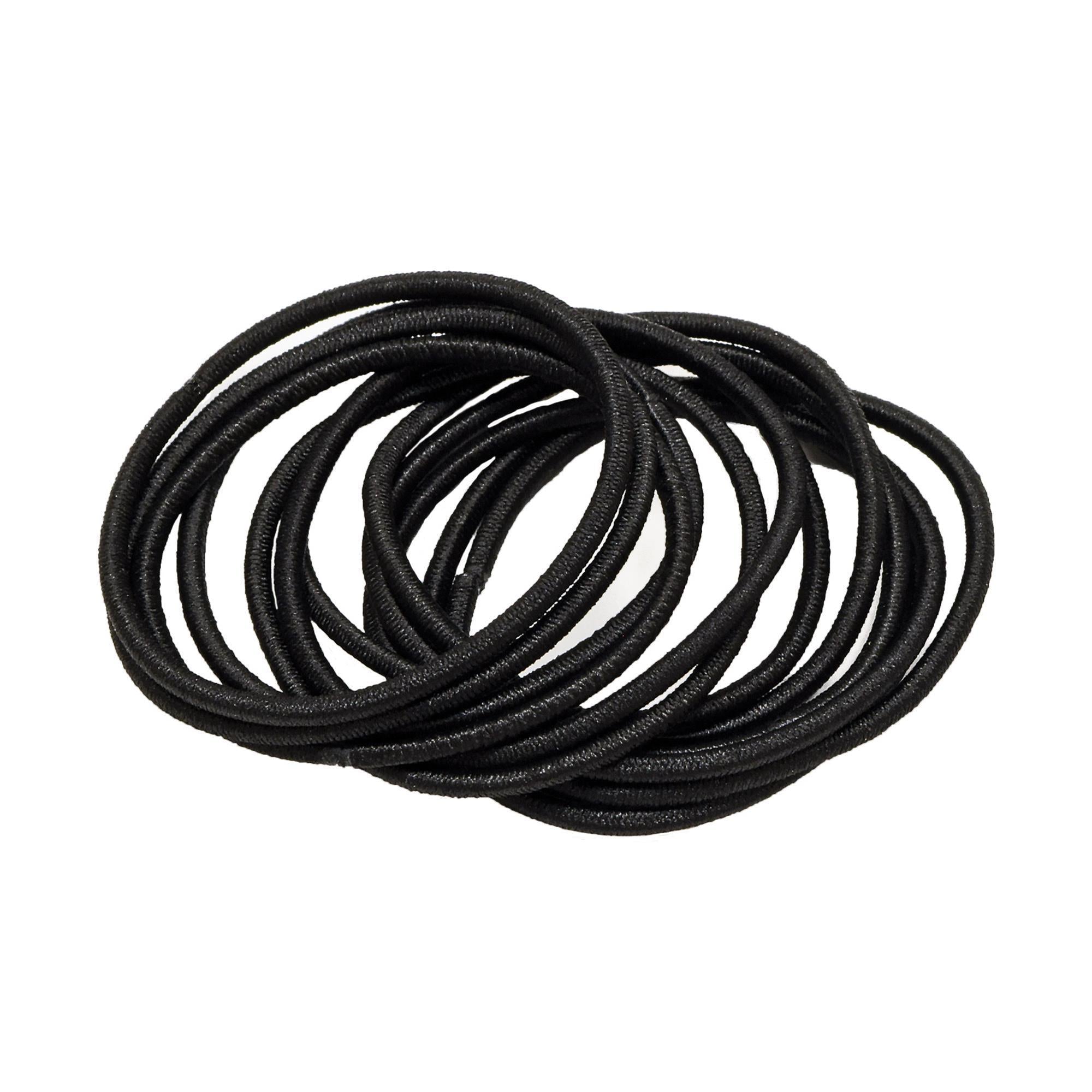 Elastic Hair Bands for Women - 12 Pack Black Hair Ties for Ponytails, Braids & Workouts - No Slip Hair Accessories for Thick or Thin Hair - Perfect for Gym, Yoga & Everyday Use