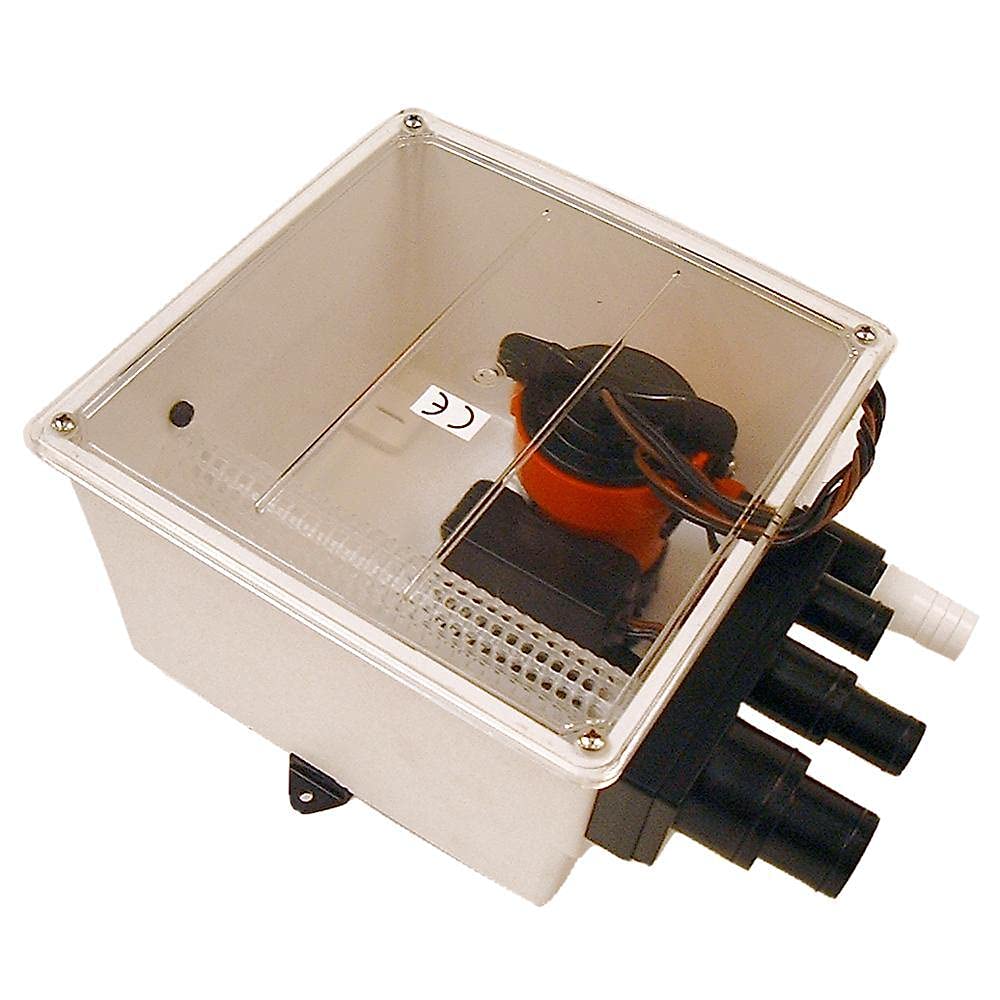Johnson Pumps 57151 Shower Sump Multiple Port Unit - Marine & RV Water Drainage System for Efficient Shower, Bilge, and Sink Water Removal