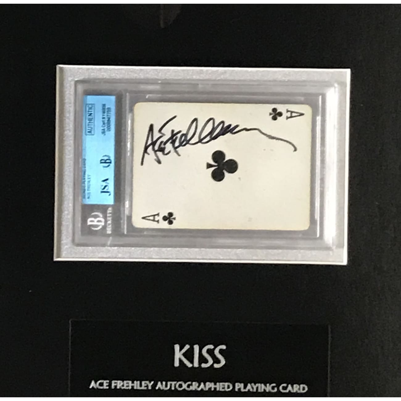 KISS Ace Frehley Autographed Memorabilia Collage with JSA COA - Limited Edition Rock Collectible for Fans & Music Memorabilia Enthusiasts - Perfect for Display in Home, Office, or Music Room