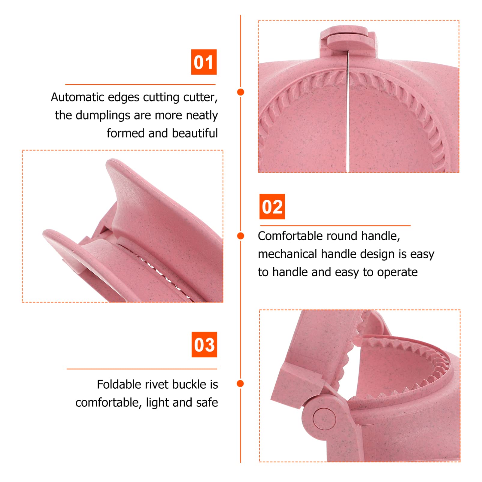 HEMOTON Dumpling Maker - 1pc Manual Dumpling Press Mold for Wonton, Pasta & Steamed Buns | Kitchen Baking Tool with Wheat Straw Handle | Perfect for Asian Cooking, Meal Prep & Homemade Dumplings