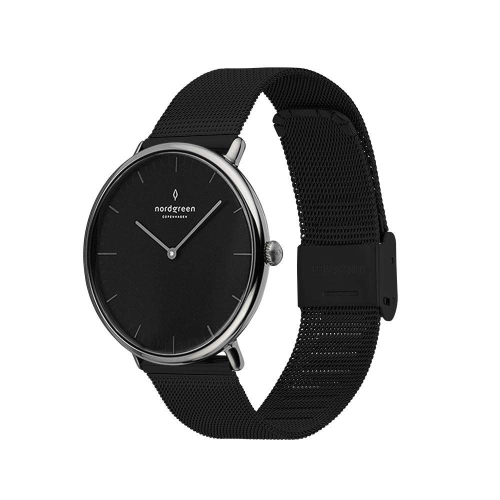 Nordgreen Native Scandinavian Gun Metal Watch - Black Dial, Interchangeable Straps - Perfect for Business, Casual & Formal Occasions