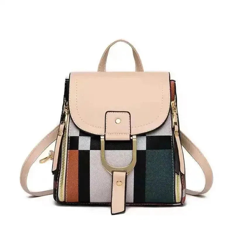 Stylish Plaid Casual Backpack Crossbody Bag for Women & Men - Perfect for Travel, School, Work and Daily Use