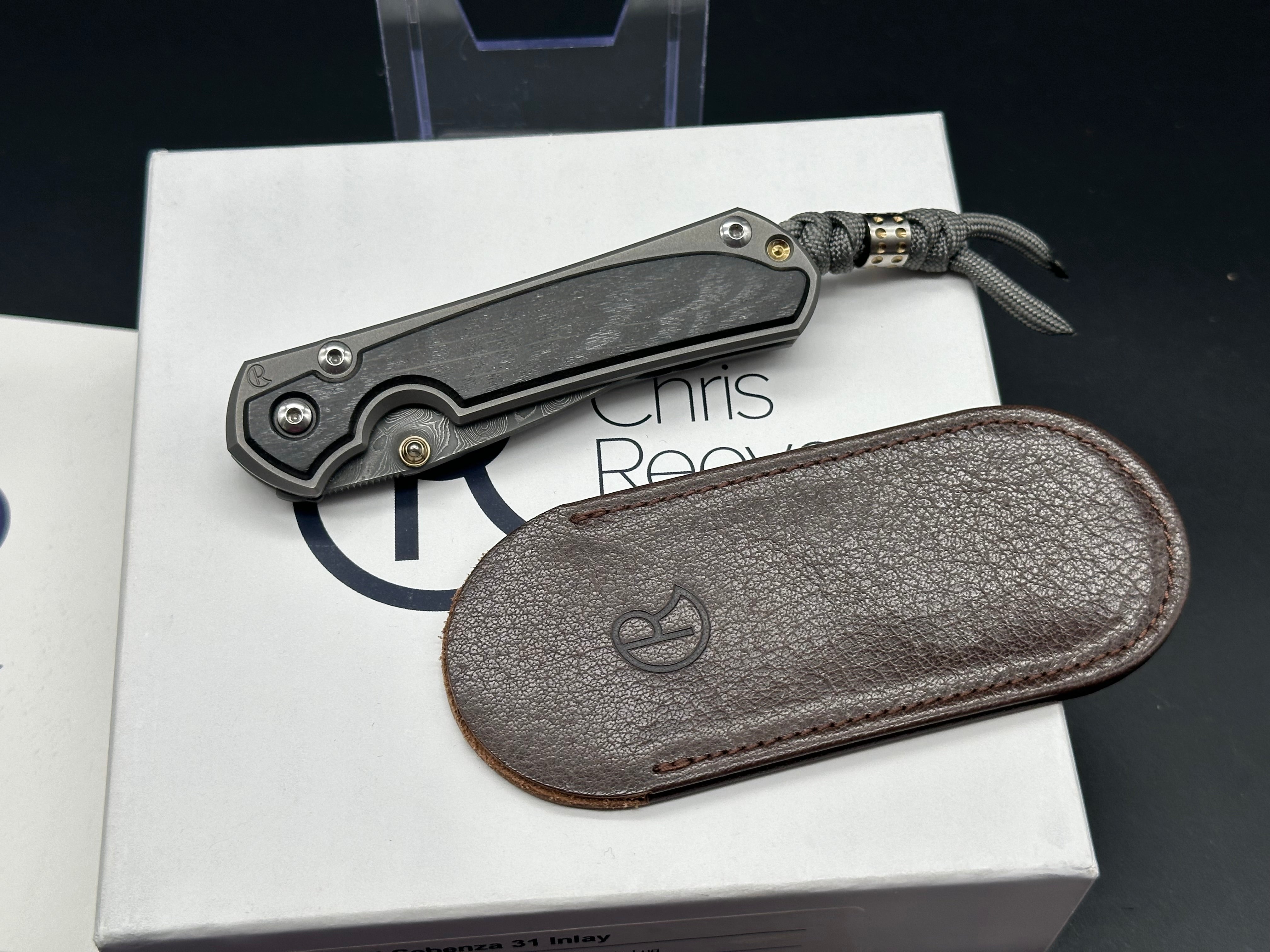 Chris Reeve Small Sebenza 31 Folding Knife - Bog Oak Handle & Damascus Steel Blade (2.94