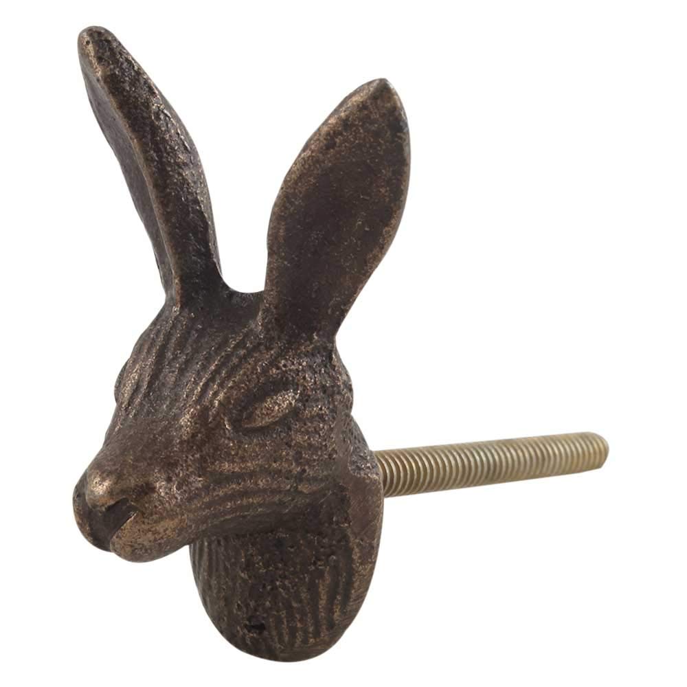 Antique Rabbit Drawer Knobs - 2 Pack for Kitchen Cabinets & Kids Dresser