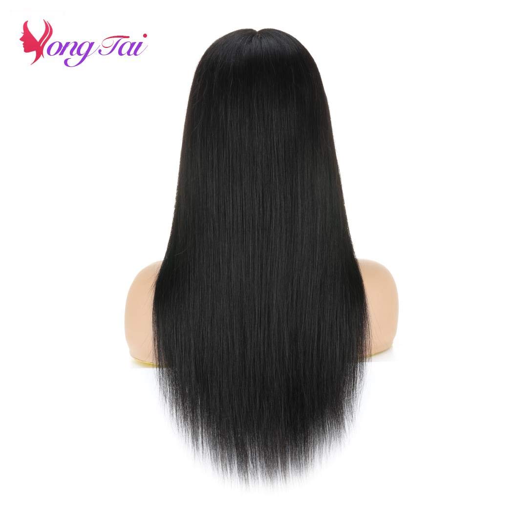 13x6 Transparent Straight Human Hair Wigs - T Part Lace Front Virgin Peruvian Hair Glueless Wig 150% Density 26 Inch Natural Black | Perfect for Daily Wear, Cosplay & Special Occasions