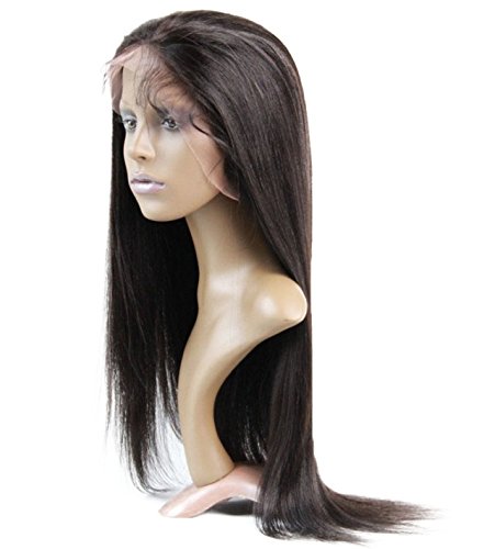 100% Virgin Remy Human Hair Front Lace Wig - Yaki Texture #1B Off Black - Perfect for Daily Wear, Cosplay & Special Occasions