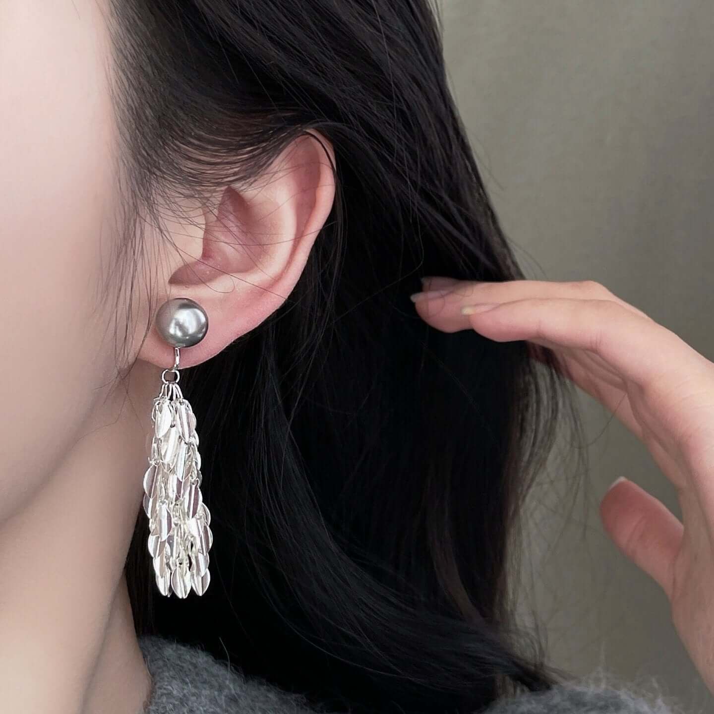 Two Tone Multi Way Pearl Leaf Ear Jacket Earrings for Women - Elegant Dangle & Stud Earrings for Party, Wedding & Everyday Wear | R0609