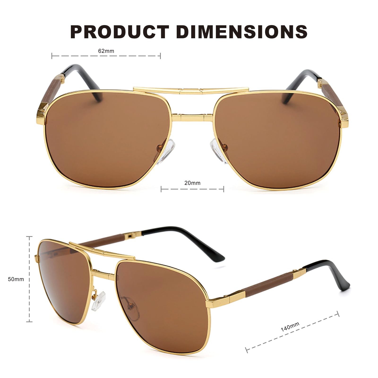 Classic Polarized Folding Compact Pocket Sunglasses for Men & Women - UV Protection, Lightweight & Portable - Perfect for Driving, Travel, and Outdoor Activities