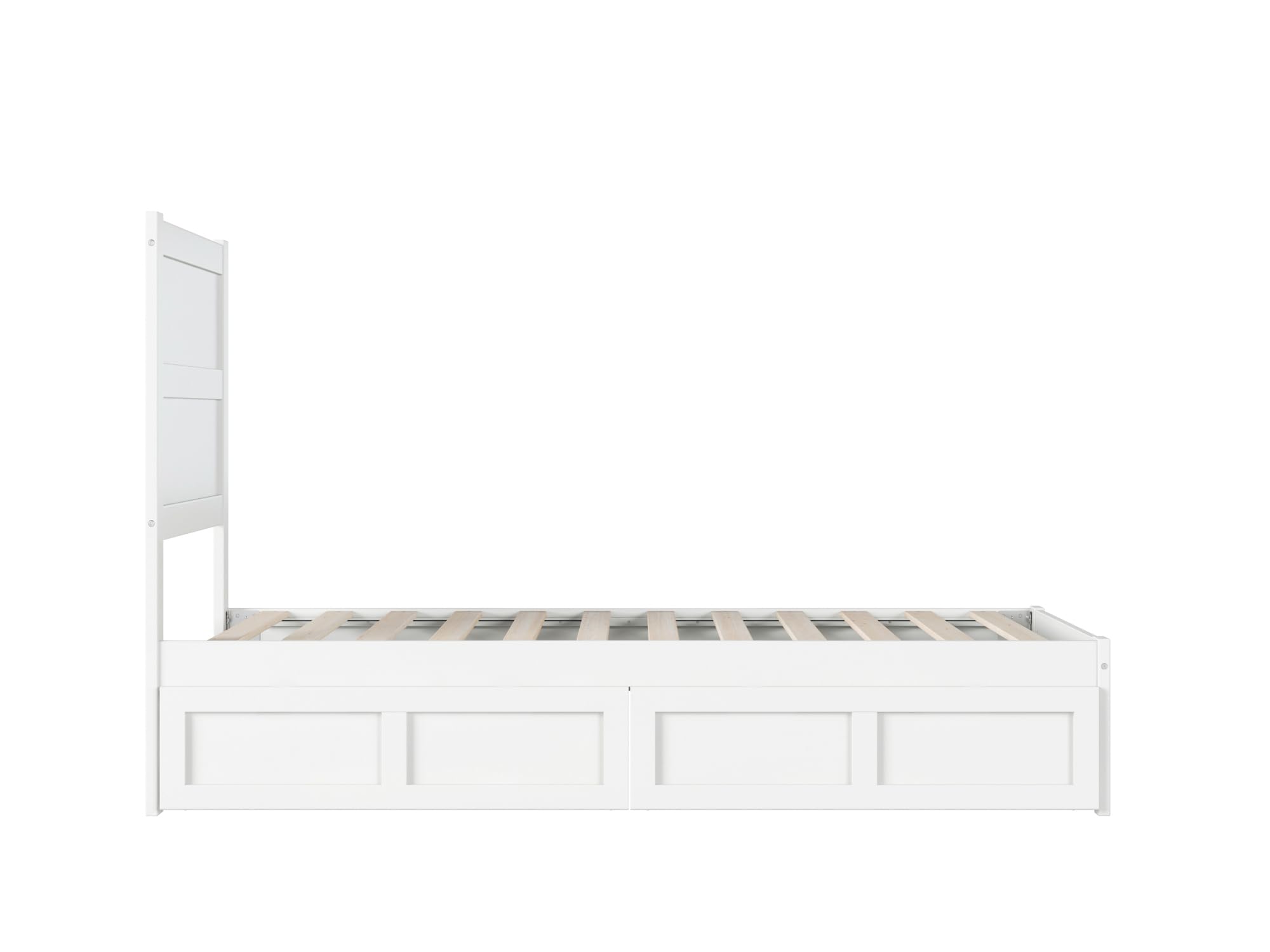 AFI NoHo Twin Size Platform Bed with Storage Drawers & USB Charging Station - White Wooden Frame for Small Space Bedroom, Dorm Room or Guest Room