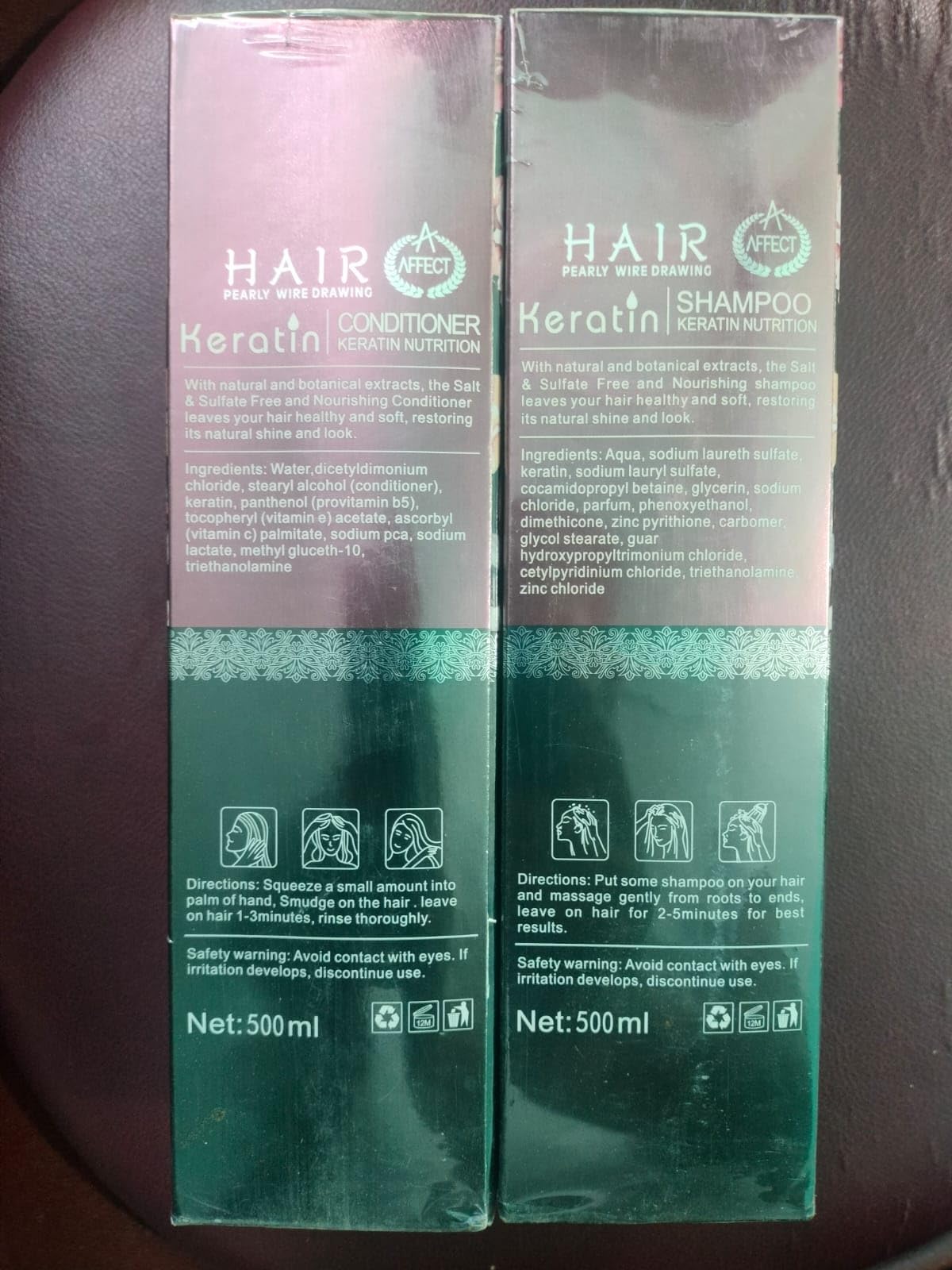 TMT Keratin Smoothing Shampoo & Conditioner Set - Sulfate Free, Paraben Free Hair Care for Straight, Shiny & Frizz-Free Hair | Nourishes Dry Hair | 500ml Each | Perfect for Daily Use at Home & Salon Treatments