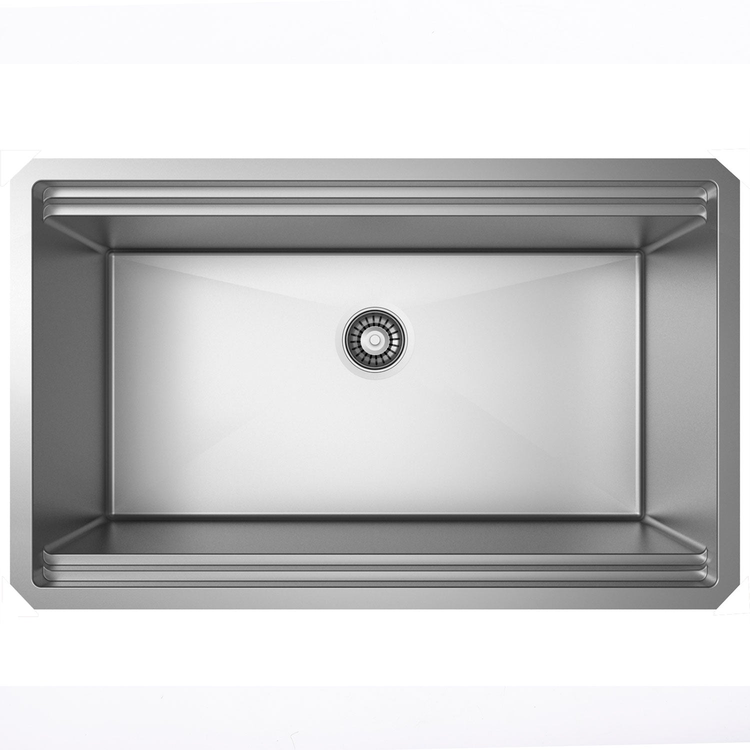 DAX Workstation Single Bowl Double Level Sink 32 x 18 Inches 18G Stainless Steel with R10 Radius - Perfect for Commercial Kitchens, Restaurants & Food Prep Stations (DX WS23219 R10)